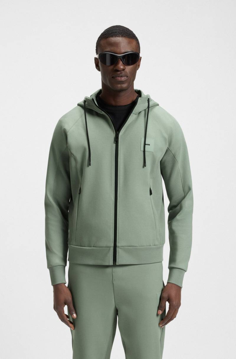 BOSS GREEN Sweatjacke »Saggy Rib«, mit tonigen Einsätzen von BOSS GREEN