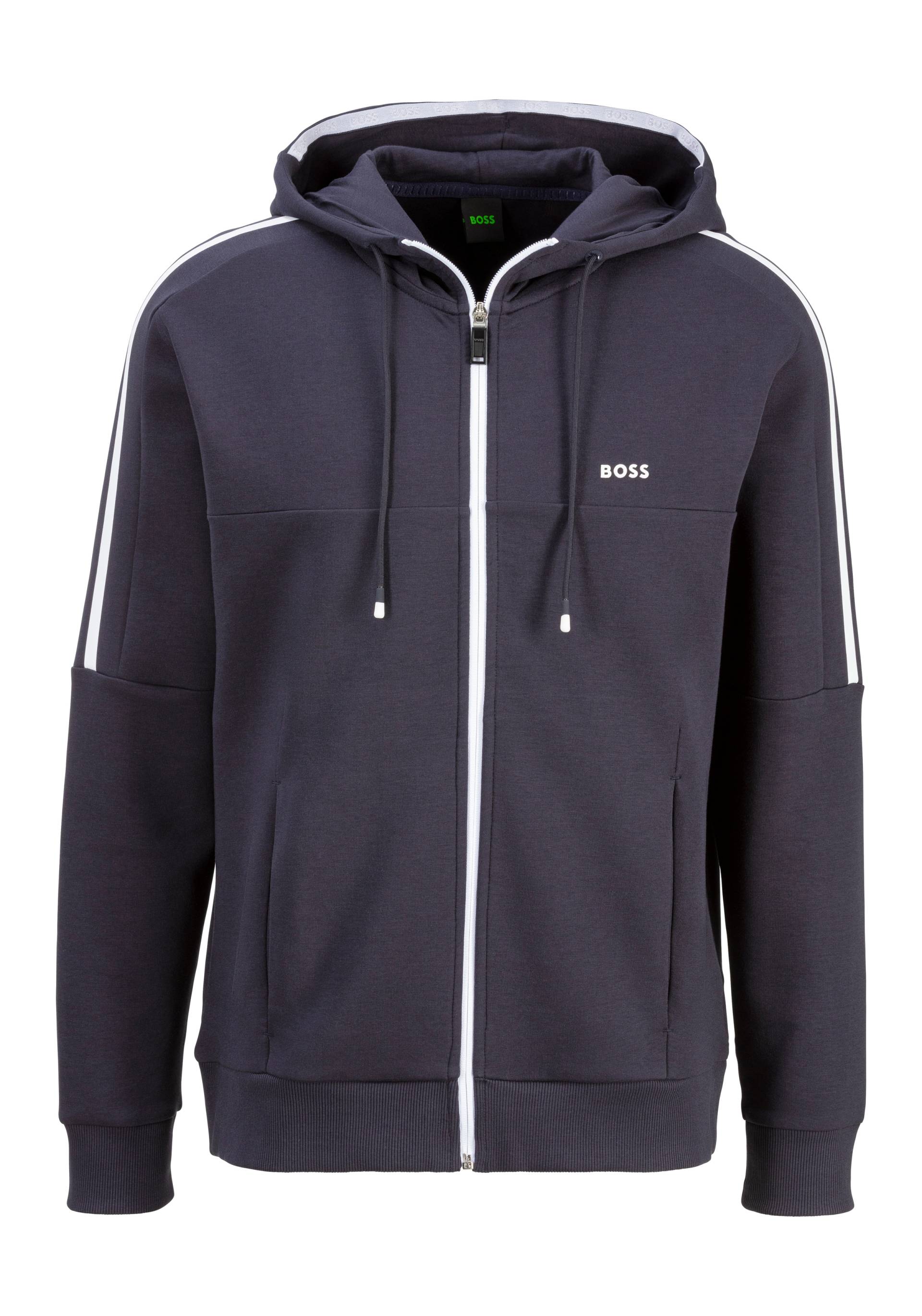 BOSS GREEN Kapuzensweatjacke »Saggynos«, mit Kontraststreifen von BOSS Green