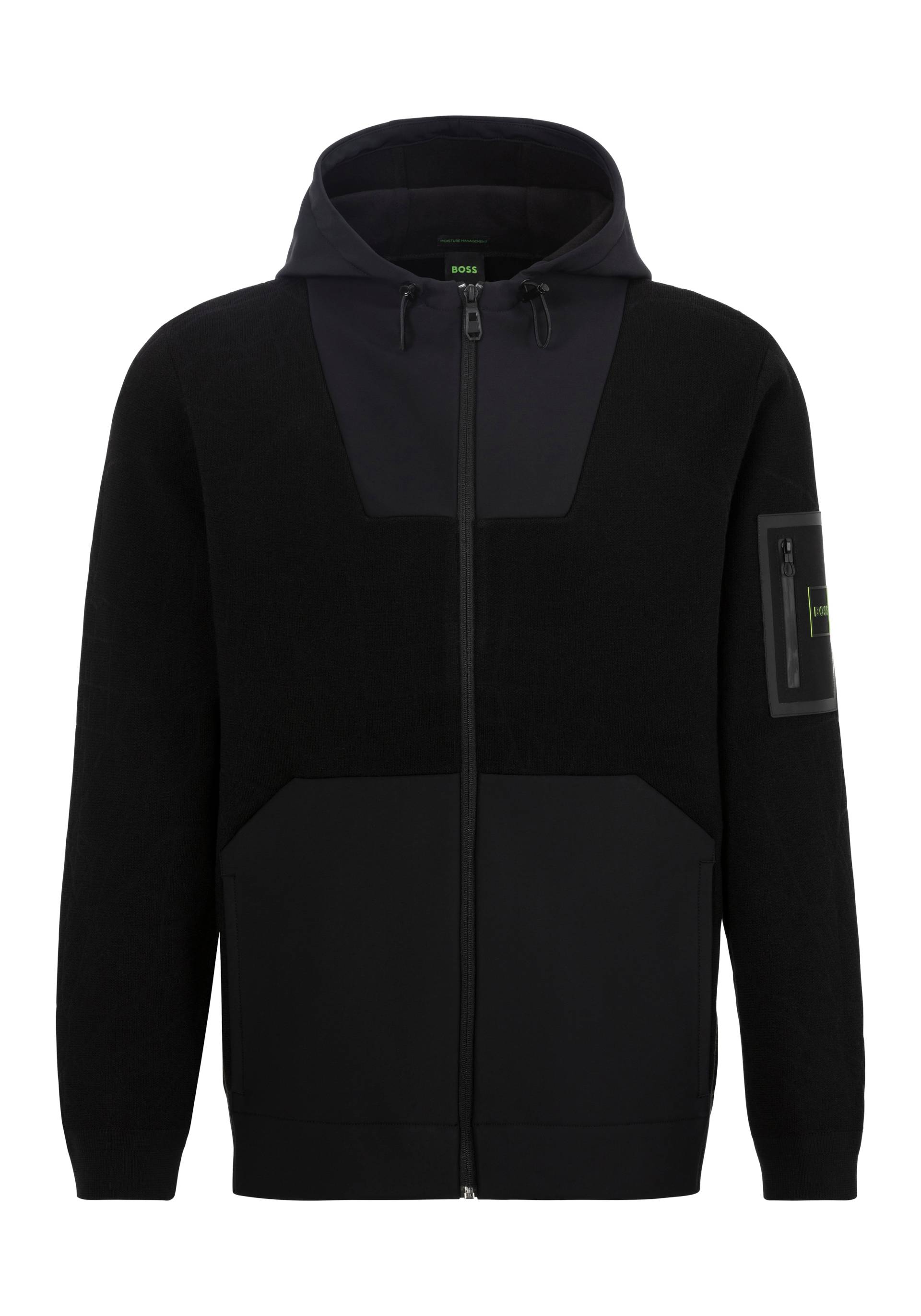 BOSS GREEN Strickfleecejacke »Mightor«, mit Kapuze, mit reflektierenden Details am Saum von BOSS Green