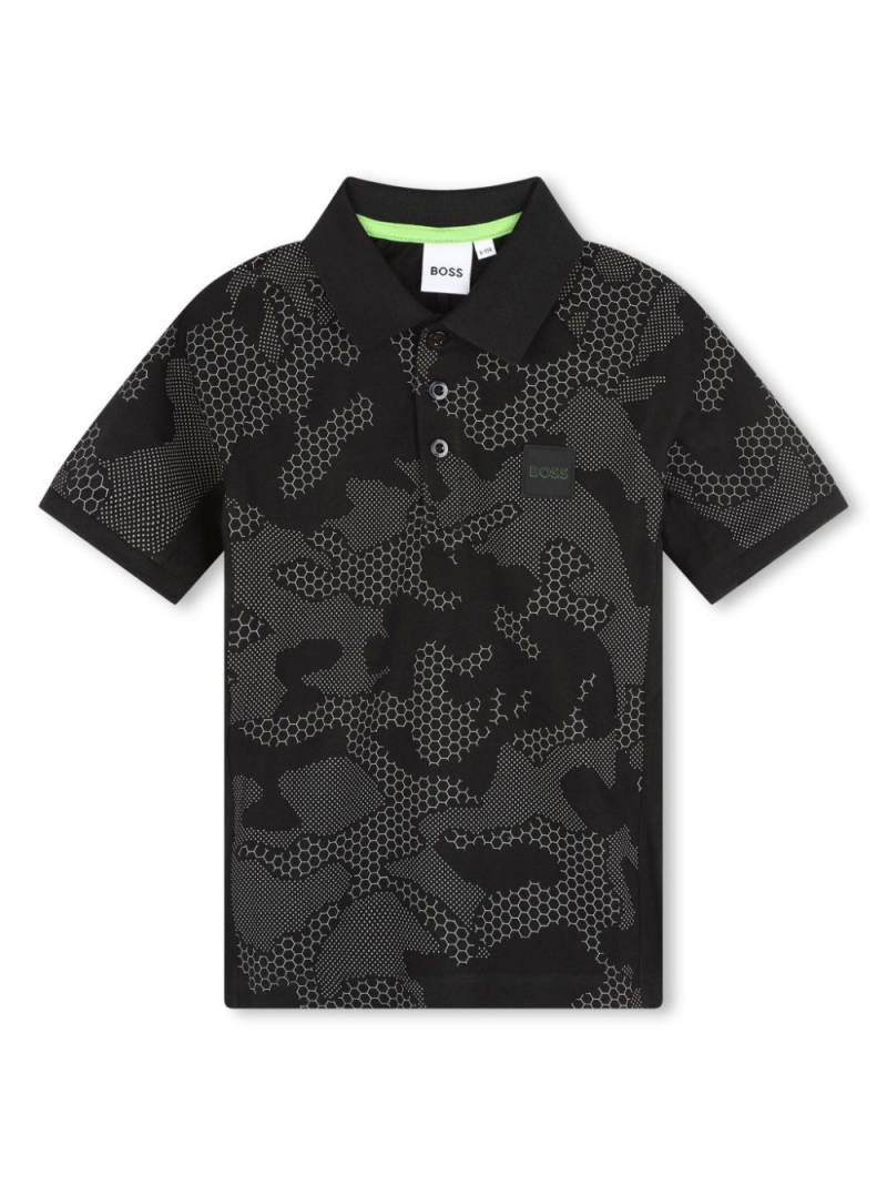 BOSS Kidswear camouflage pattern polo shirt - Black von BOSS Kidswear