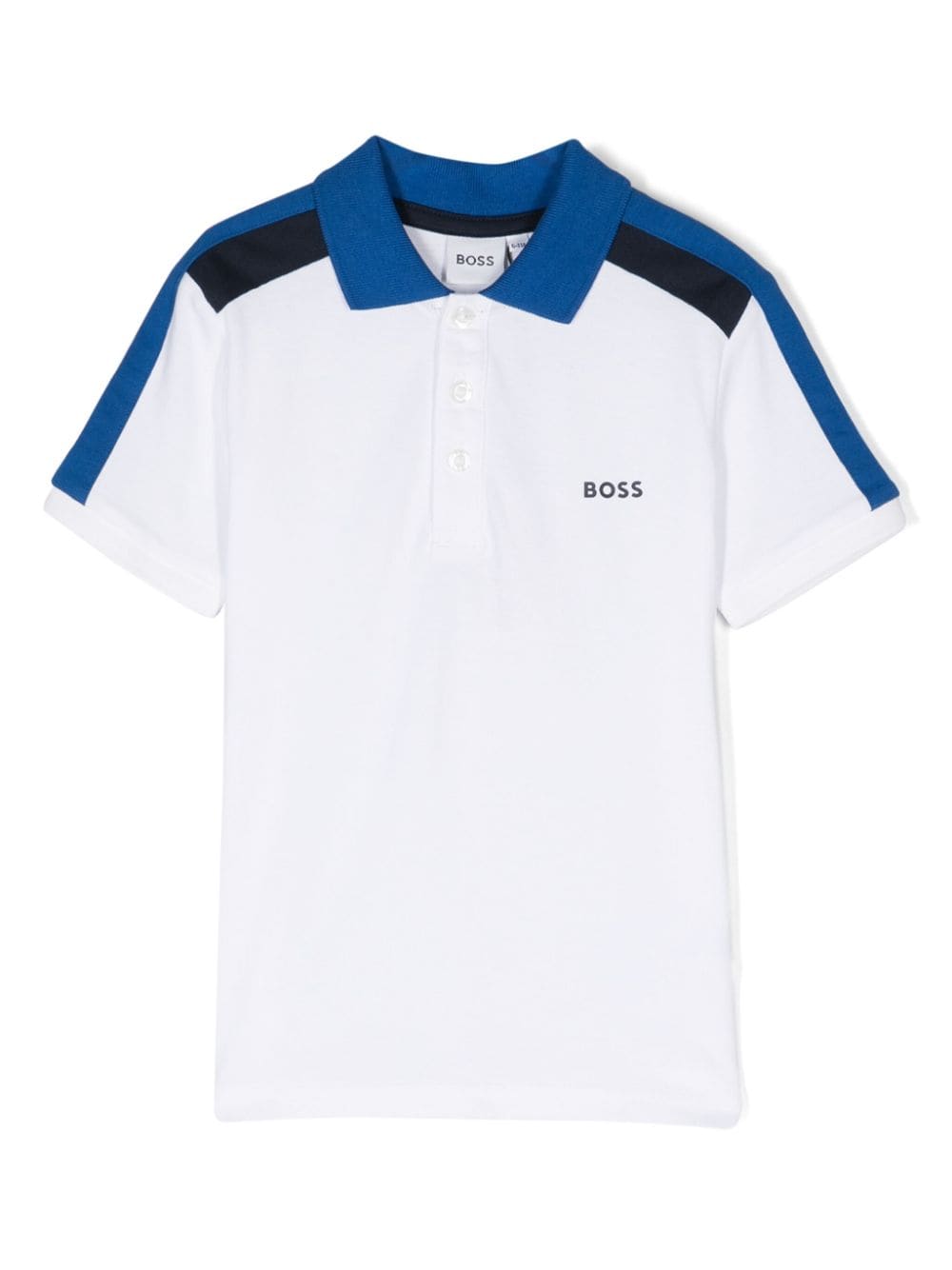 BOSS Kidswear colour-block cotton polo shirt - White von BOSS Kidswear