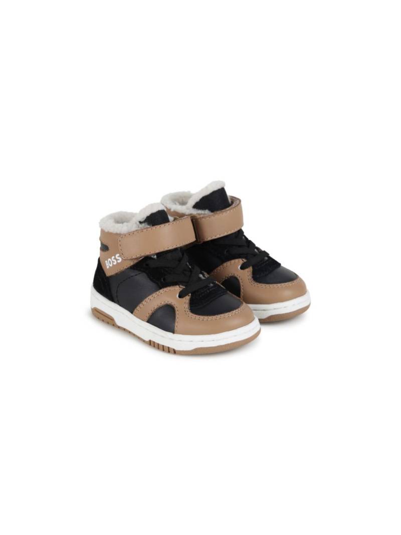 BOSS Kidswear colour-block high-top sneakers - Brown von BOSS Kidswear