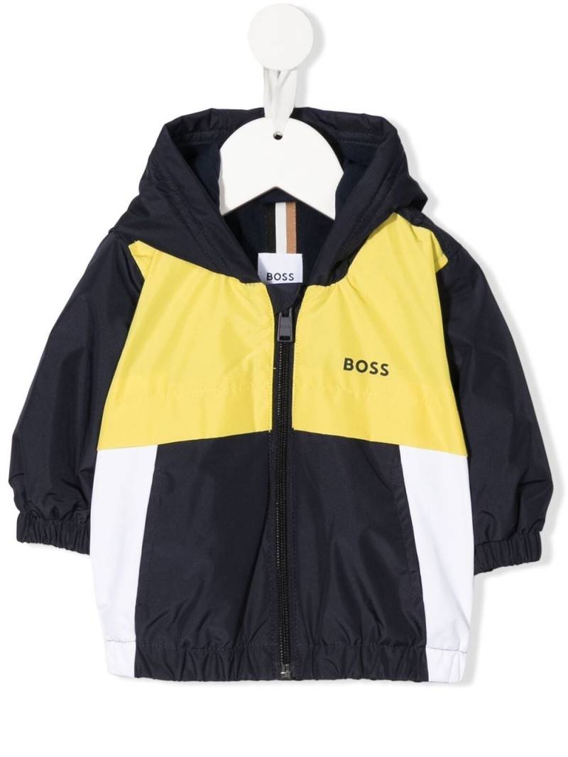 BOSS Kidswear colour-block hooded jacket - Blue von BOSS Kidswear