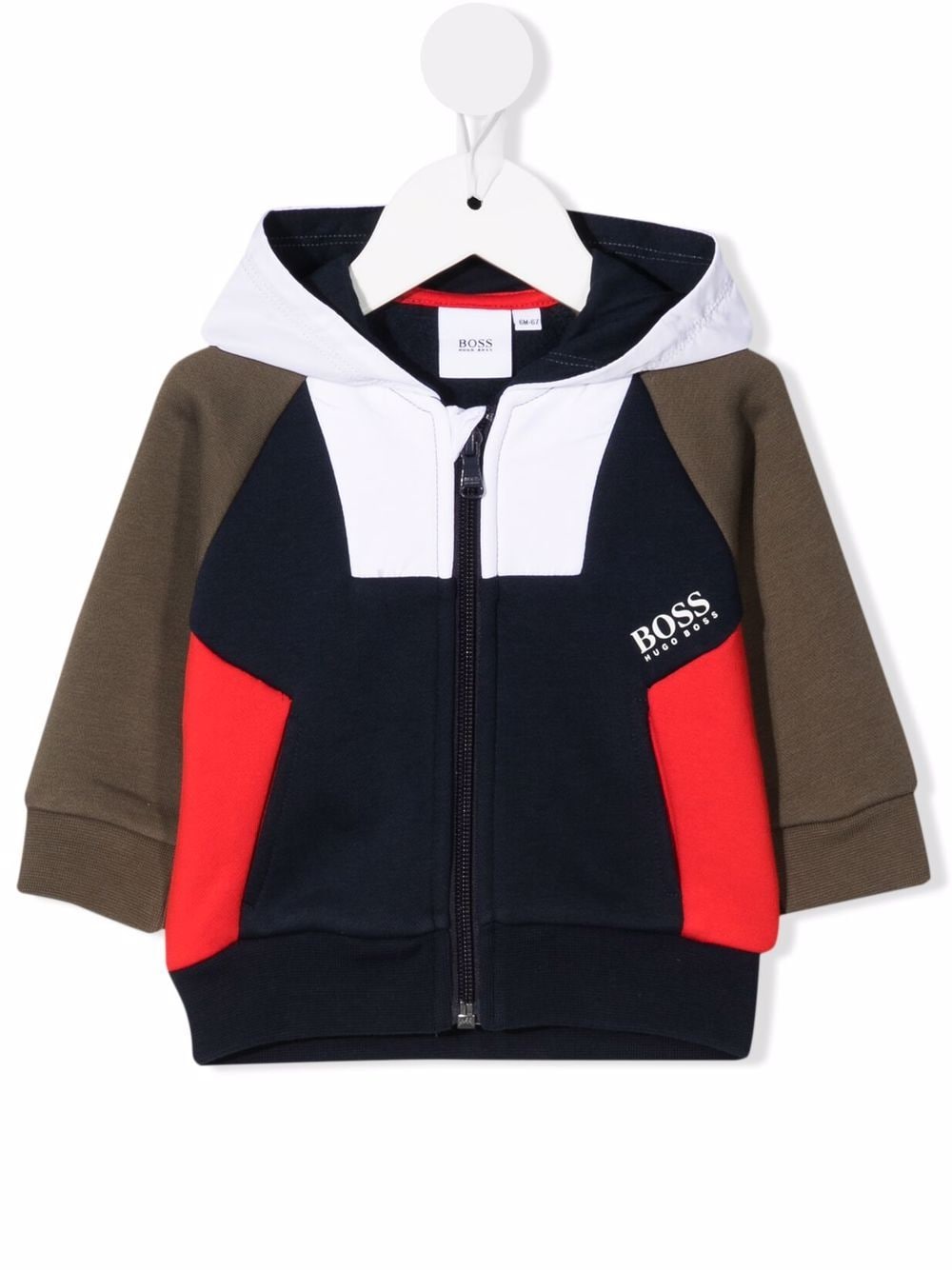 BOSS Kidswear colour-block hooded jacket - Blue von BOSS Kidswear