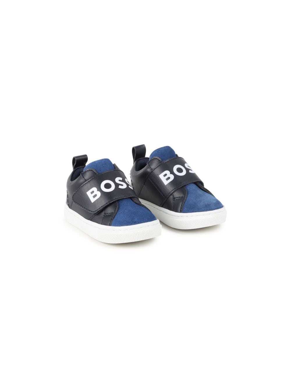 BOSS Kidswear colour-block leather sneakers - Black von BOSS Kidswear