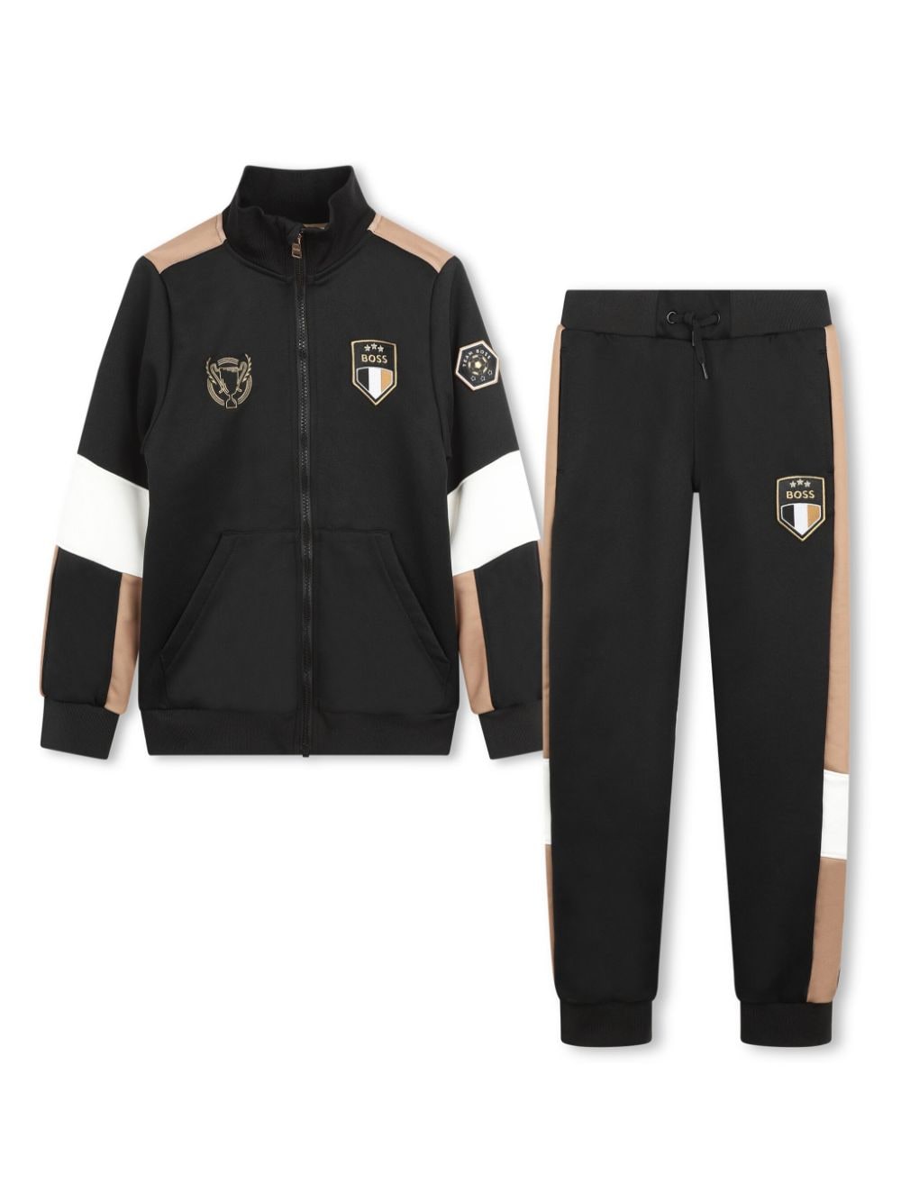 BOSS Kidswear colour-block logo-appliqué tracksuit - Black von BOSS Kidswear