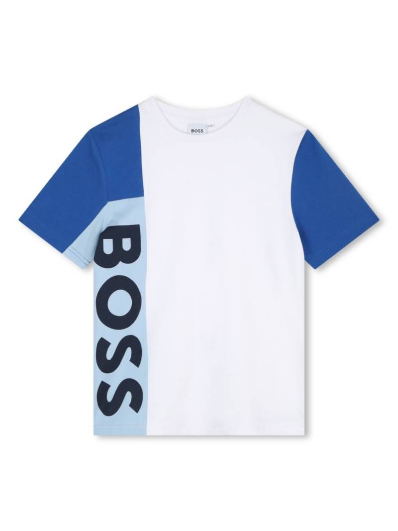 BOSS Kidswear colour-block logo-print T-shirt - White von BOSS Kidswear