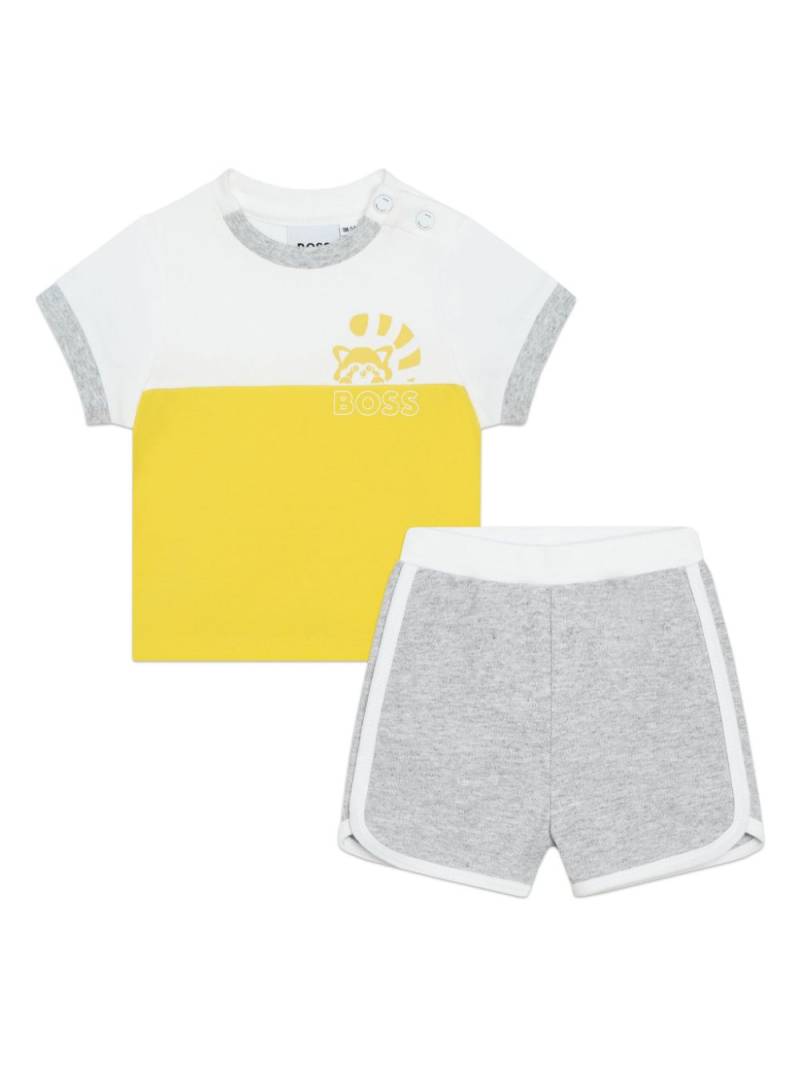 BOSS Kidswear colour-block organic cotton T-shirt set - Yellow von BOSS Kidswear