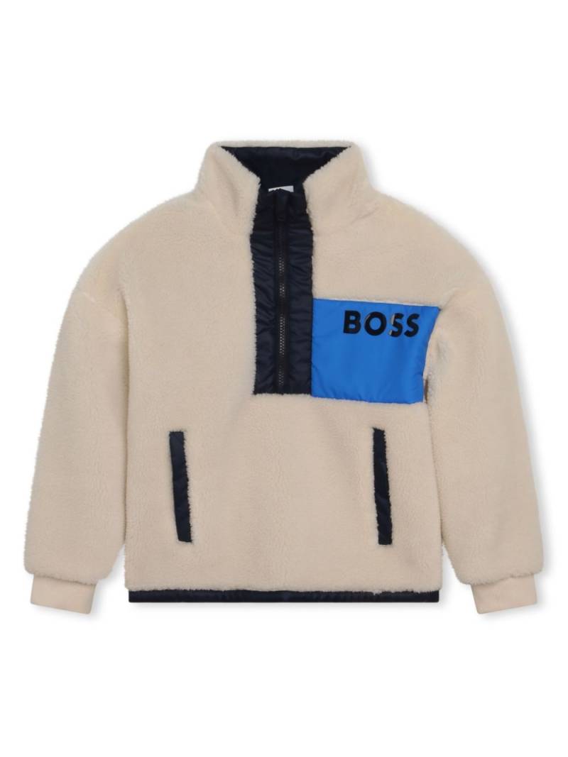 BOSS Kidswear colour-block sweatshirt - Neutrals von BOSS Kidswear