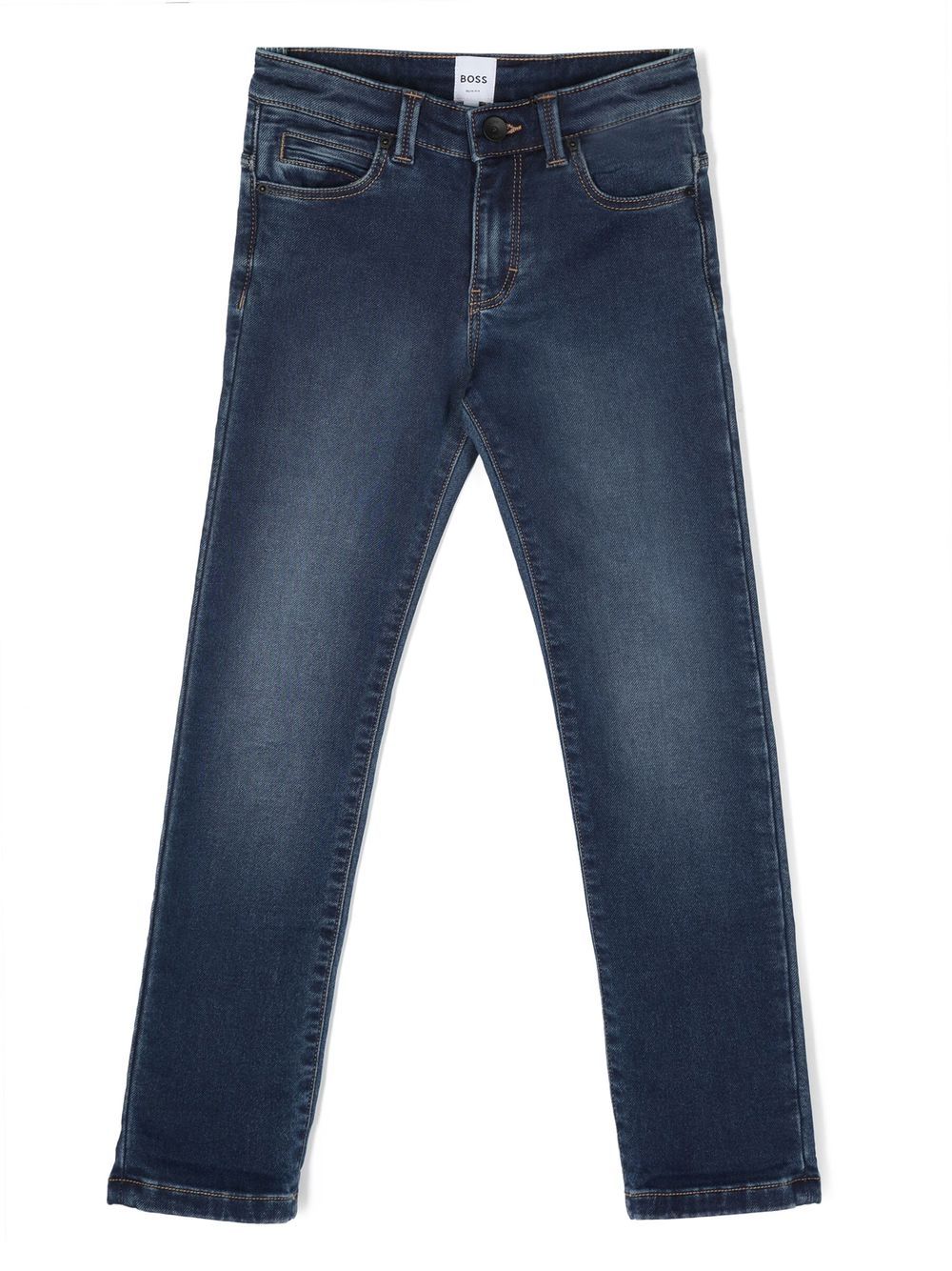 BOSS Kidswear embossed-logo straight-leg jeans - Blue von BOSS Kidswear