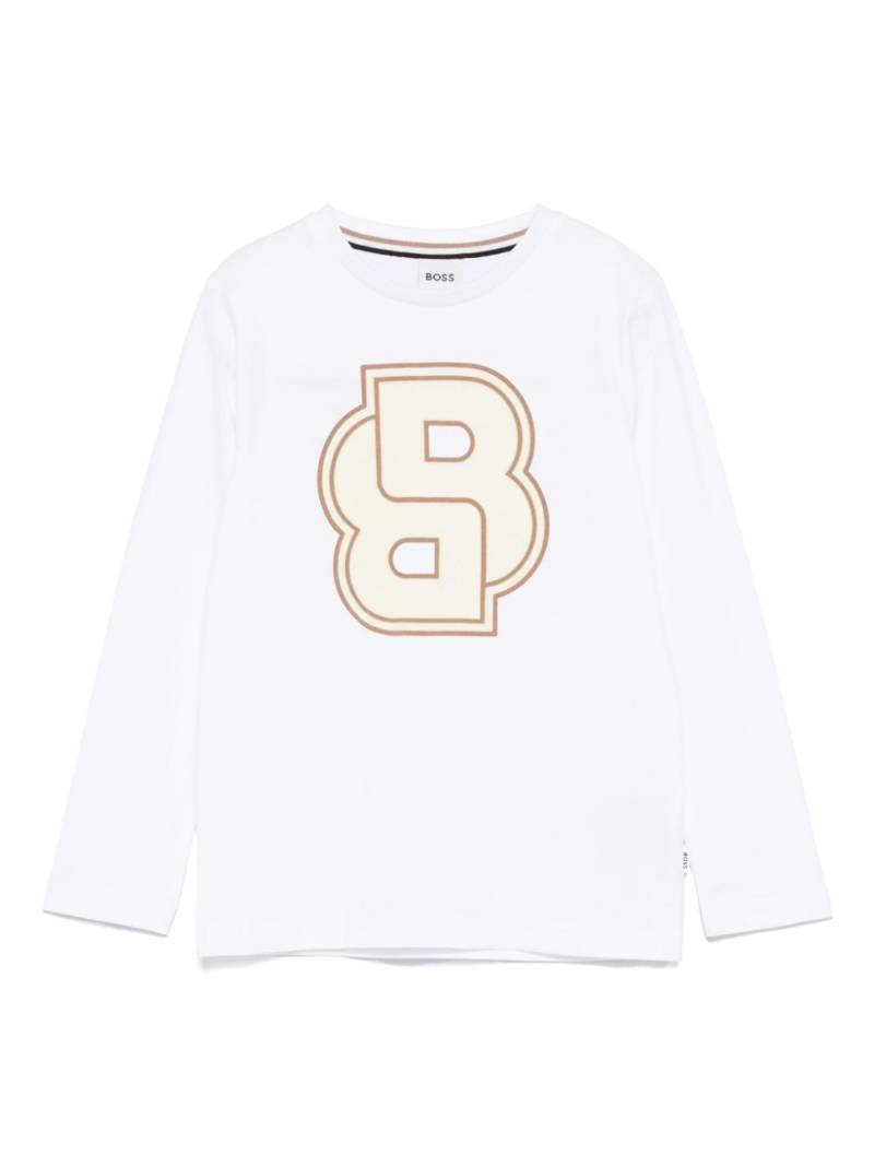 BOSS Kidswear flocked-logo T-shirt - White von BOSS Kidswear