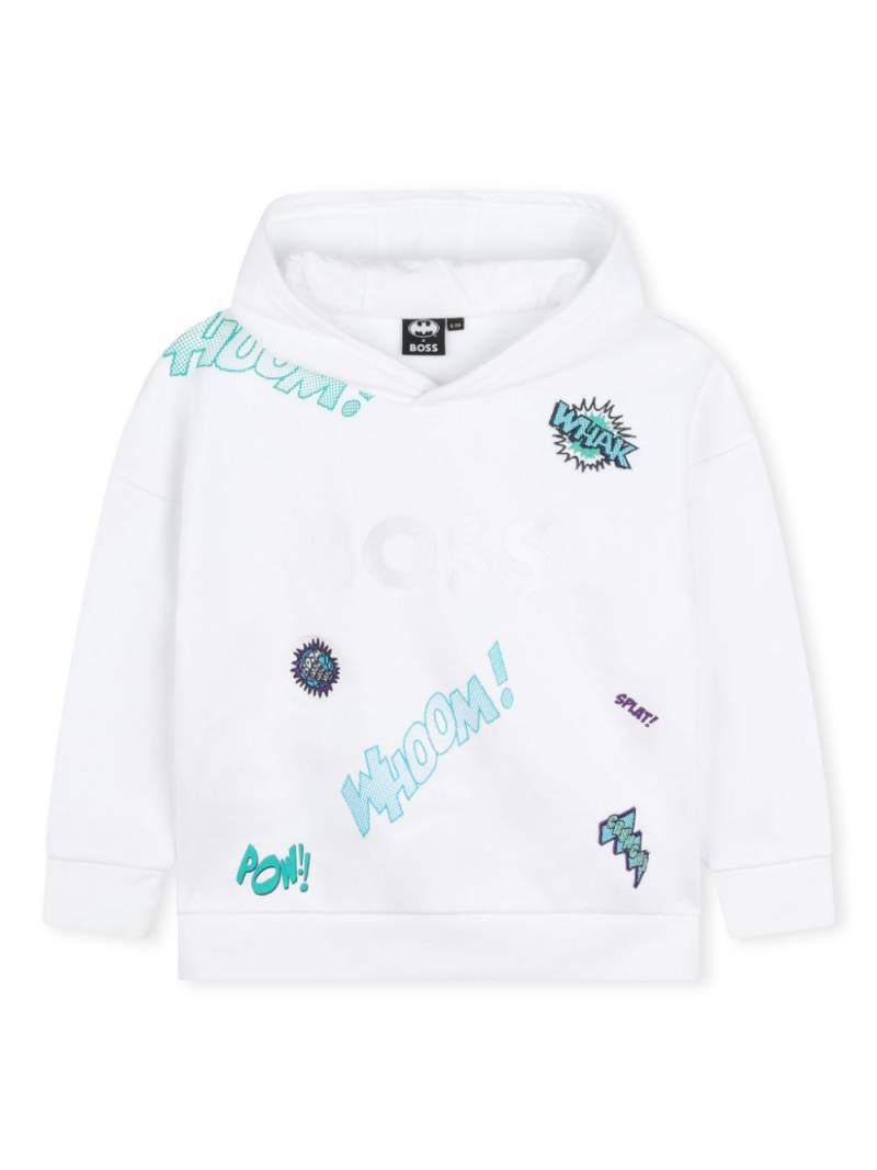 BOSS Kidswear graphic-print cotton hoodie - White von BOSS Kidswear