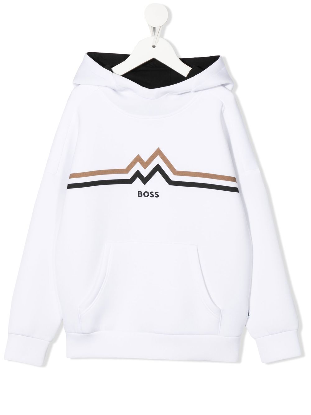 BOSS Kidswear graphic-print rib-trimmed hoodie - White von BOSS Kidswear