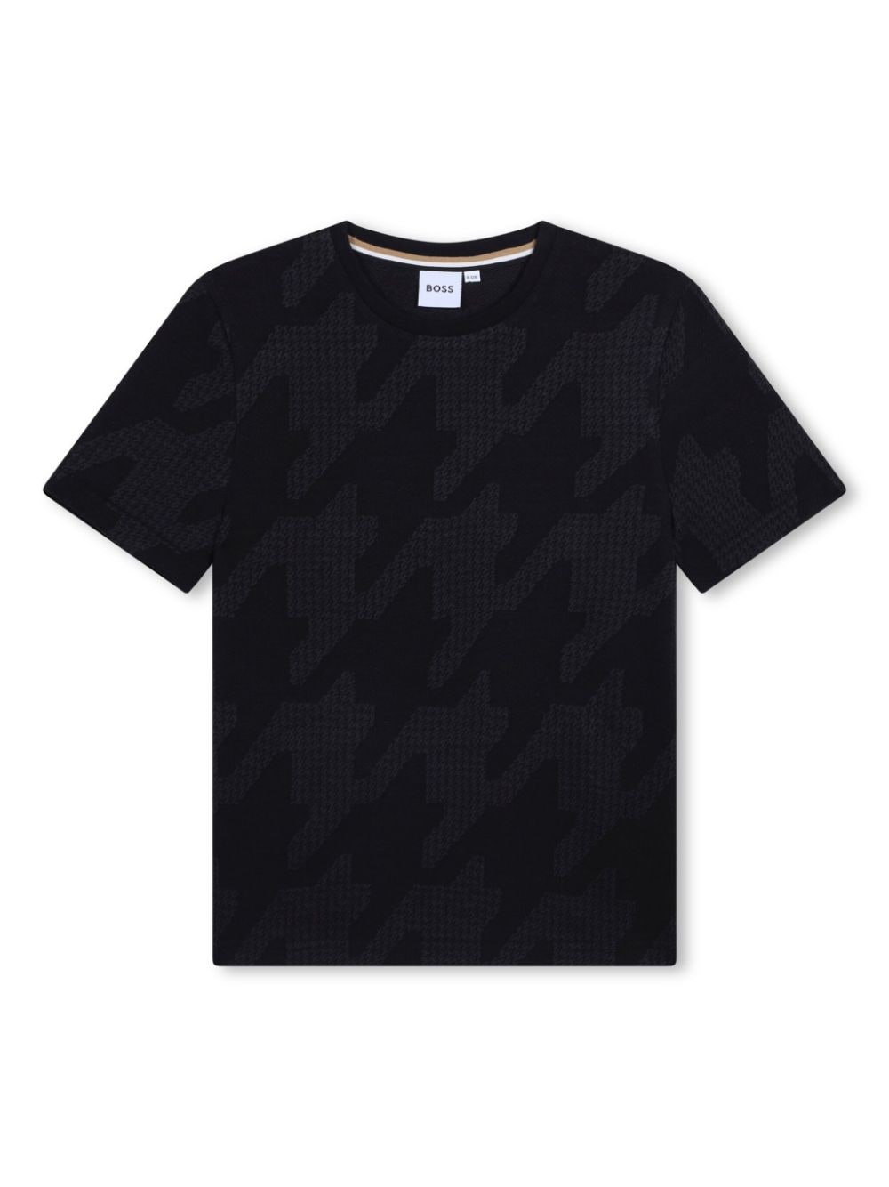 BOSS Kidswear houndstooth-print cotton T-shirt - Black von BOSS Kidswear