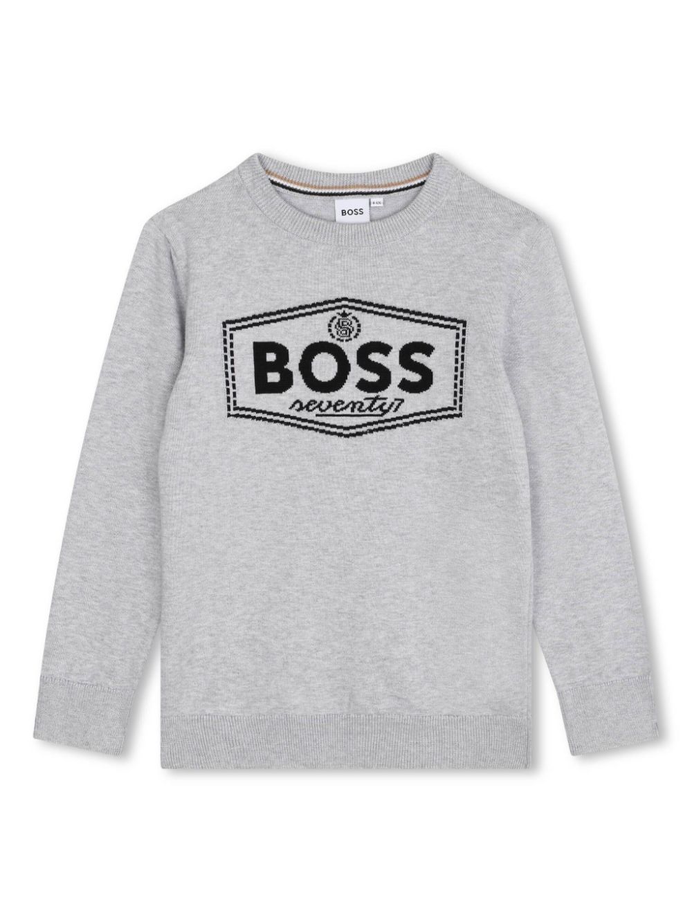 BOSS Kidswear intarsia knit-logo cotton jumper - Grey von BOSS Kidswear