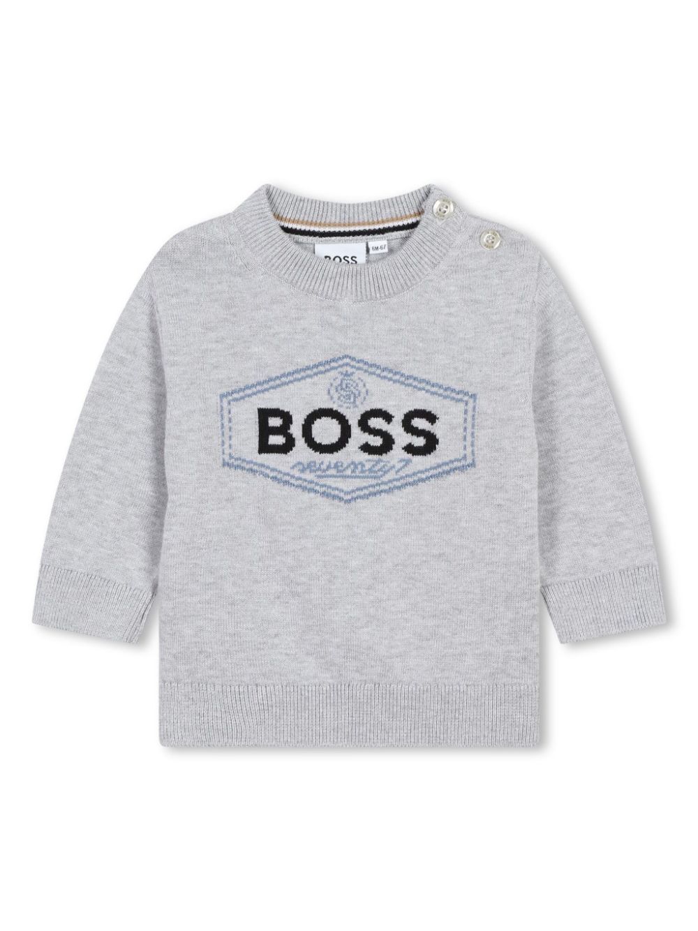 BOSS Kidswear intarsia-logo cotton jumper - Grey von BOSS Kidswear