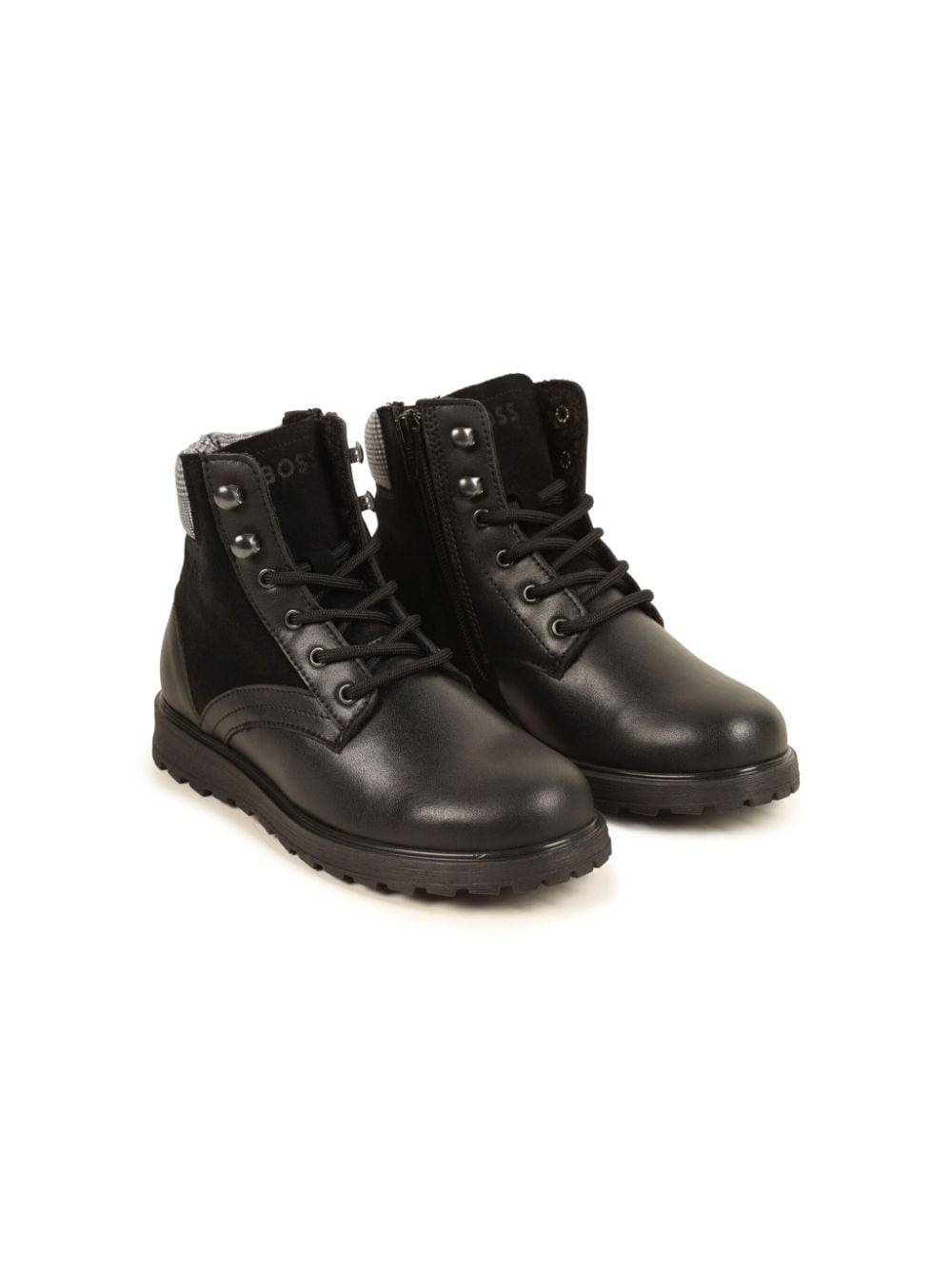 BOSS Kidswear lace-up leather ankle boots - Black von BOSS Kidswear