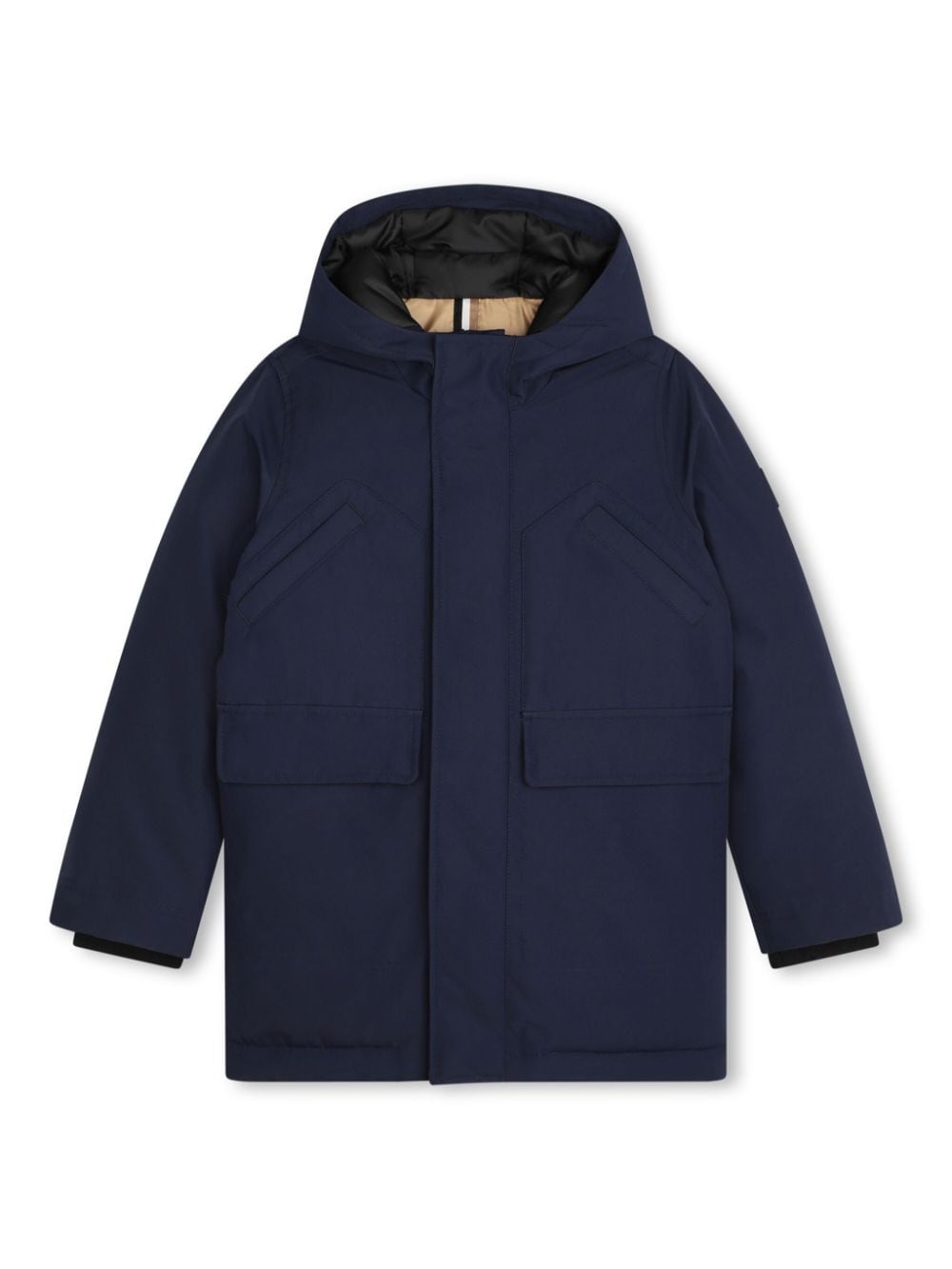 BOSS Kidswear logo-appliqué hooded padded coat - Blue von BOSS Kidswear