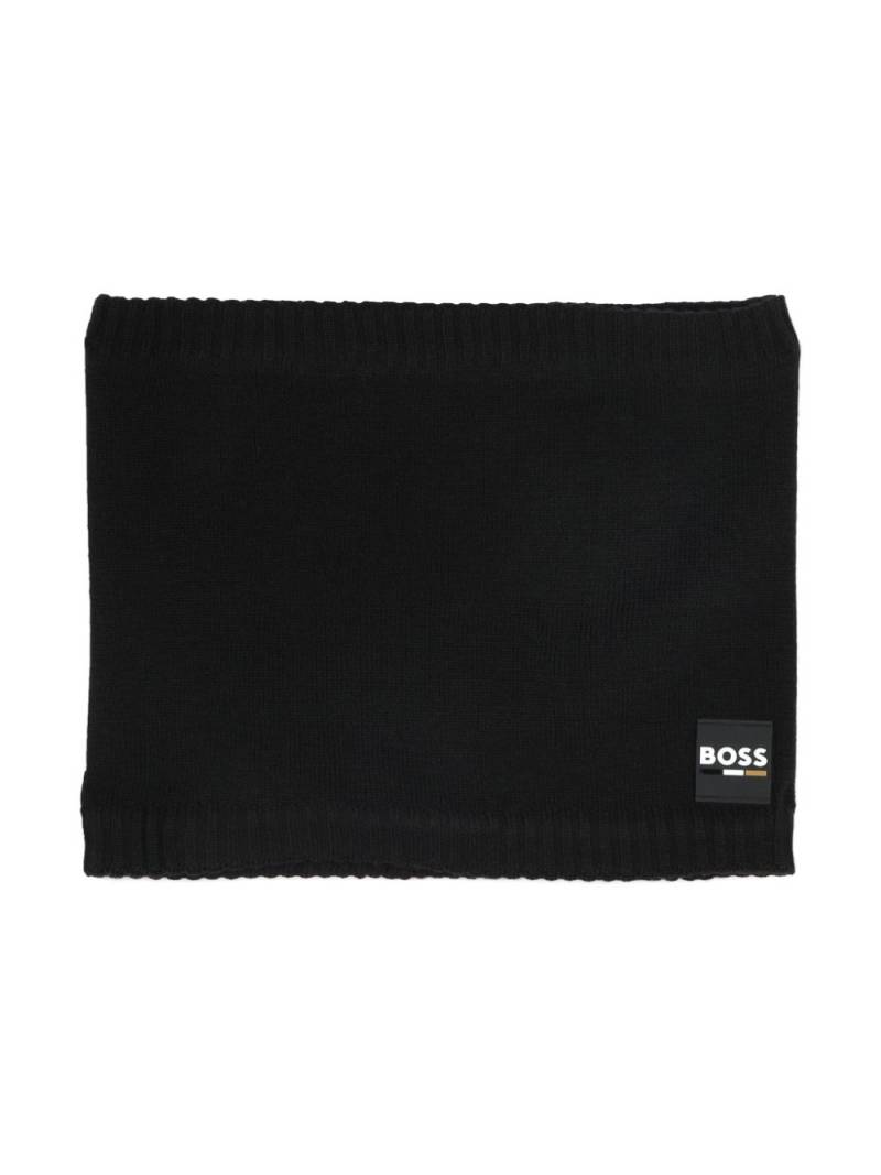 BOSS Kidswear logo-appliqué neck warmer - Black von BOSS Kidswear