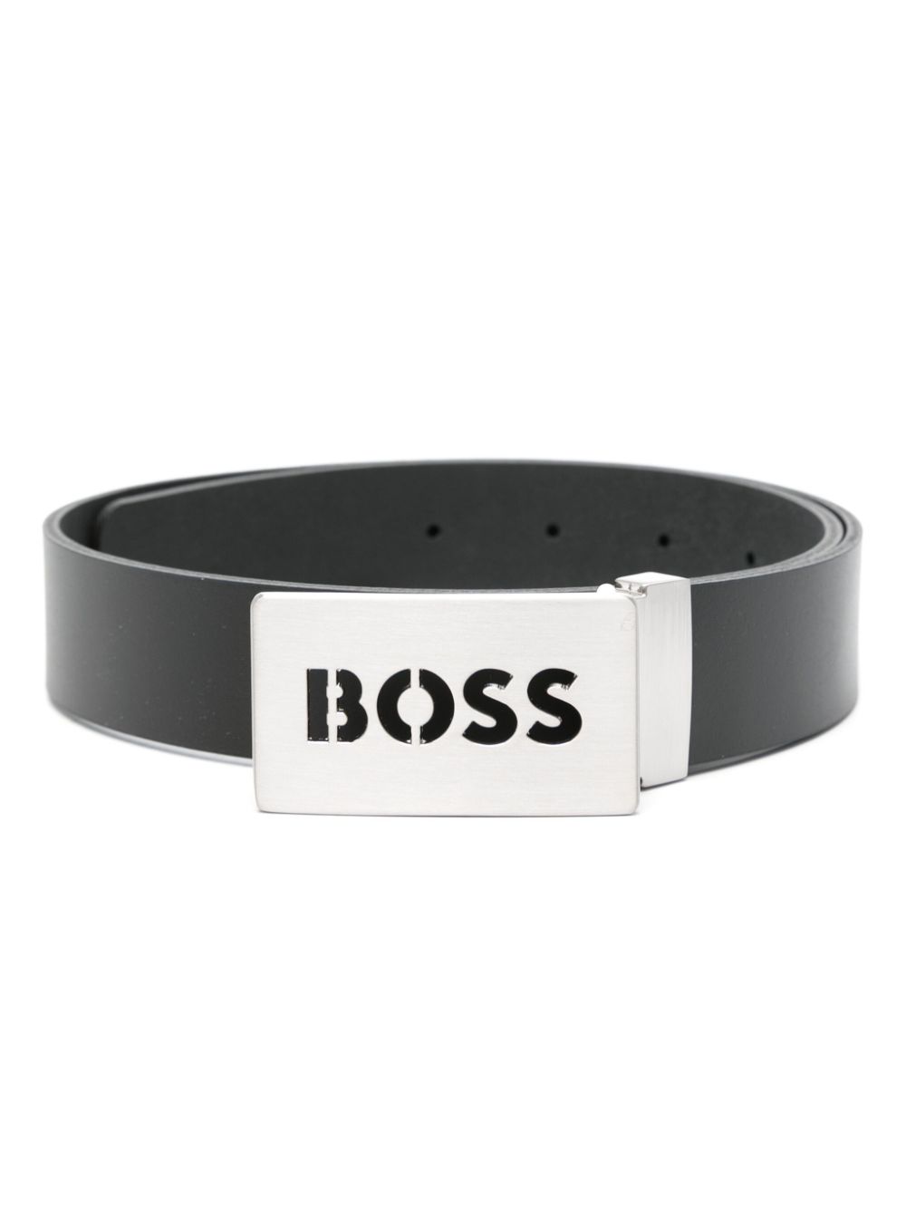 BOSS Kidswear logo-buckle leather belt - Black von BOSS Kidswear