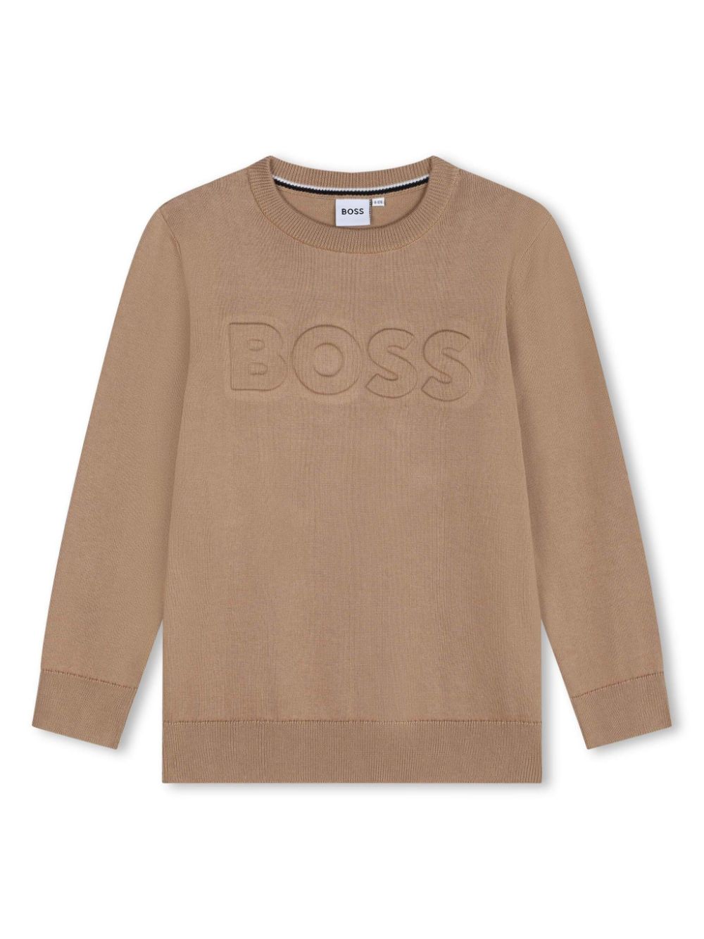 BOSS Kidswear logo-embossed cotton jumper - Neutrals von BOSS Kidswear