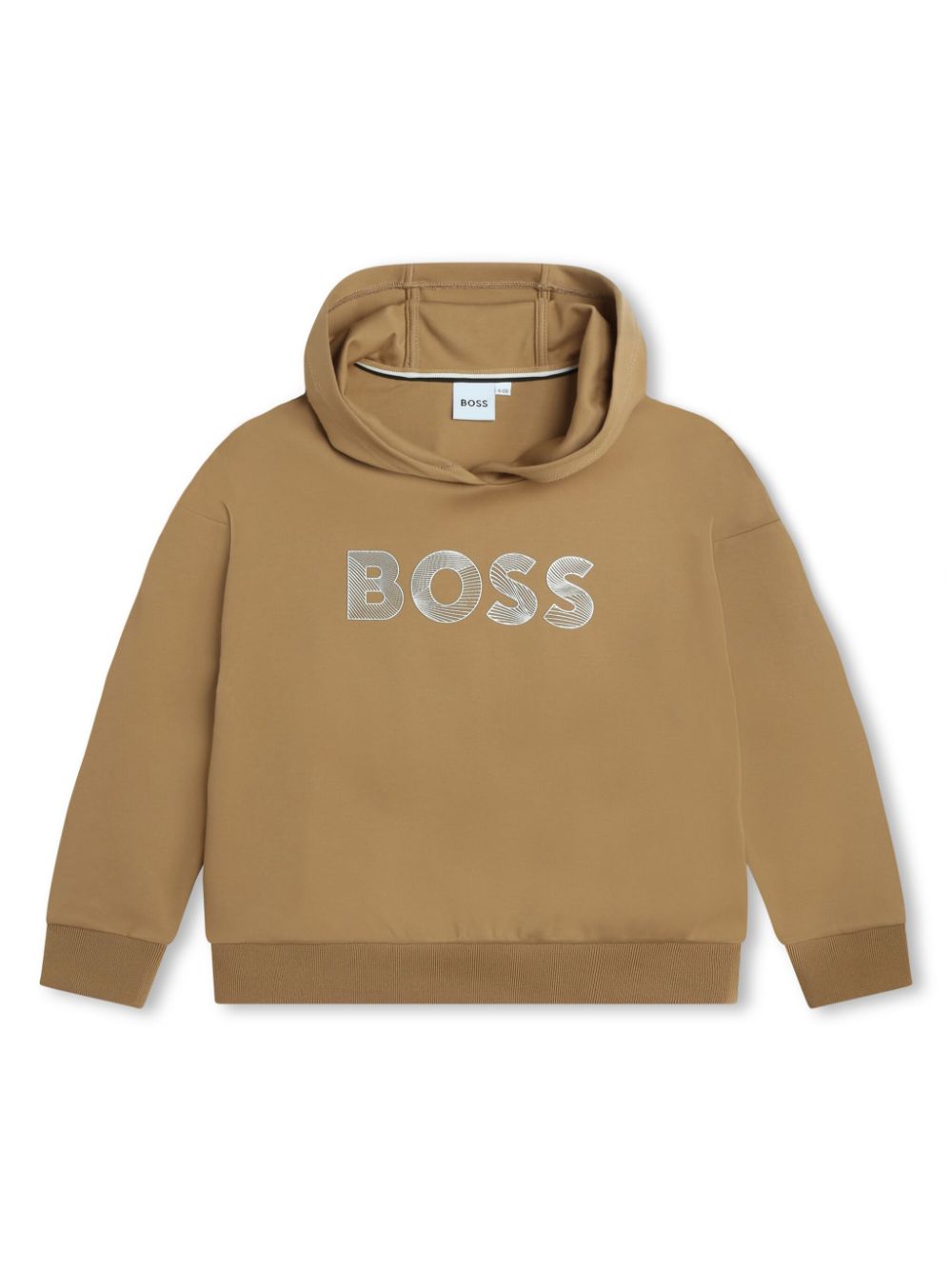 BOSS Kidswear logo-embossed jersey hoodie - Brown von BOSS Kidswear