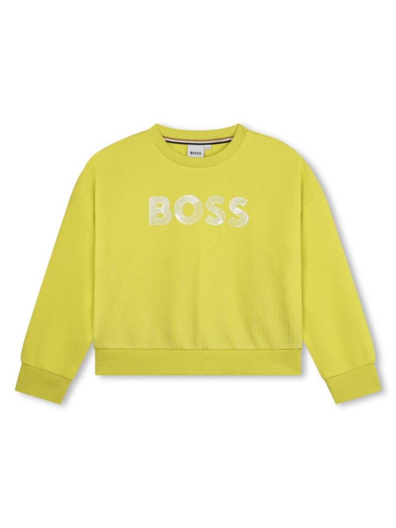 BOSS Kidswear logo-embossed jersey sweatshirt - Yellow von BOSS Kidswear