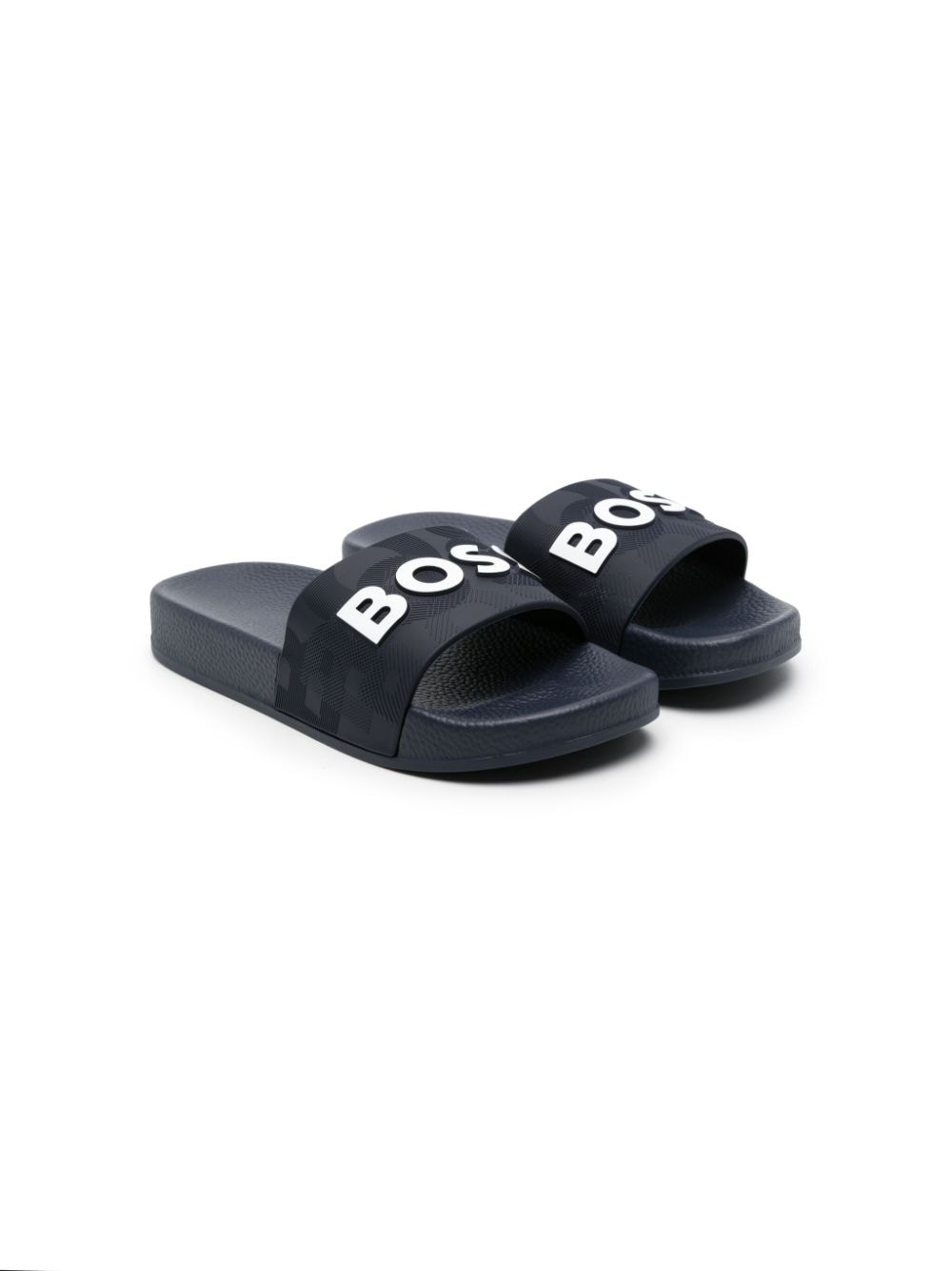 BOSS Kidswear logo-embossed pool slides - Blue von BOSS Kidswear