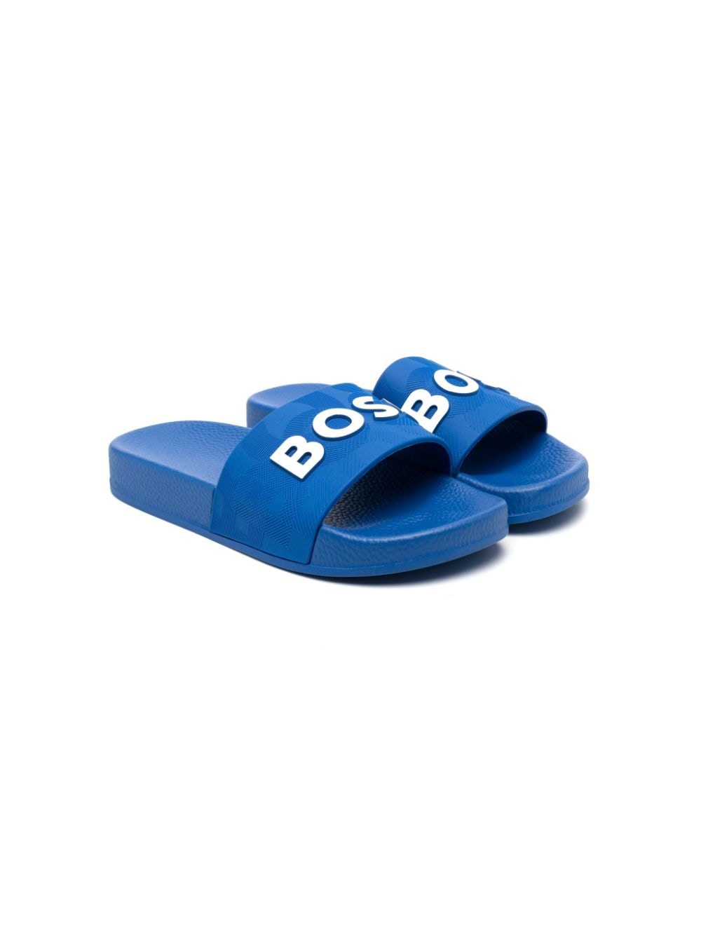 BOSS Kidswear logo-embossed slides - Blue von BOSS Kidswear