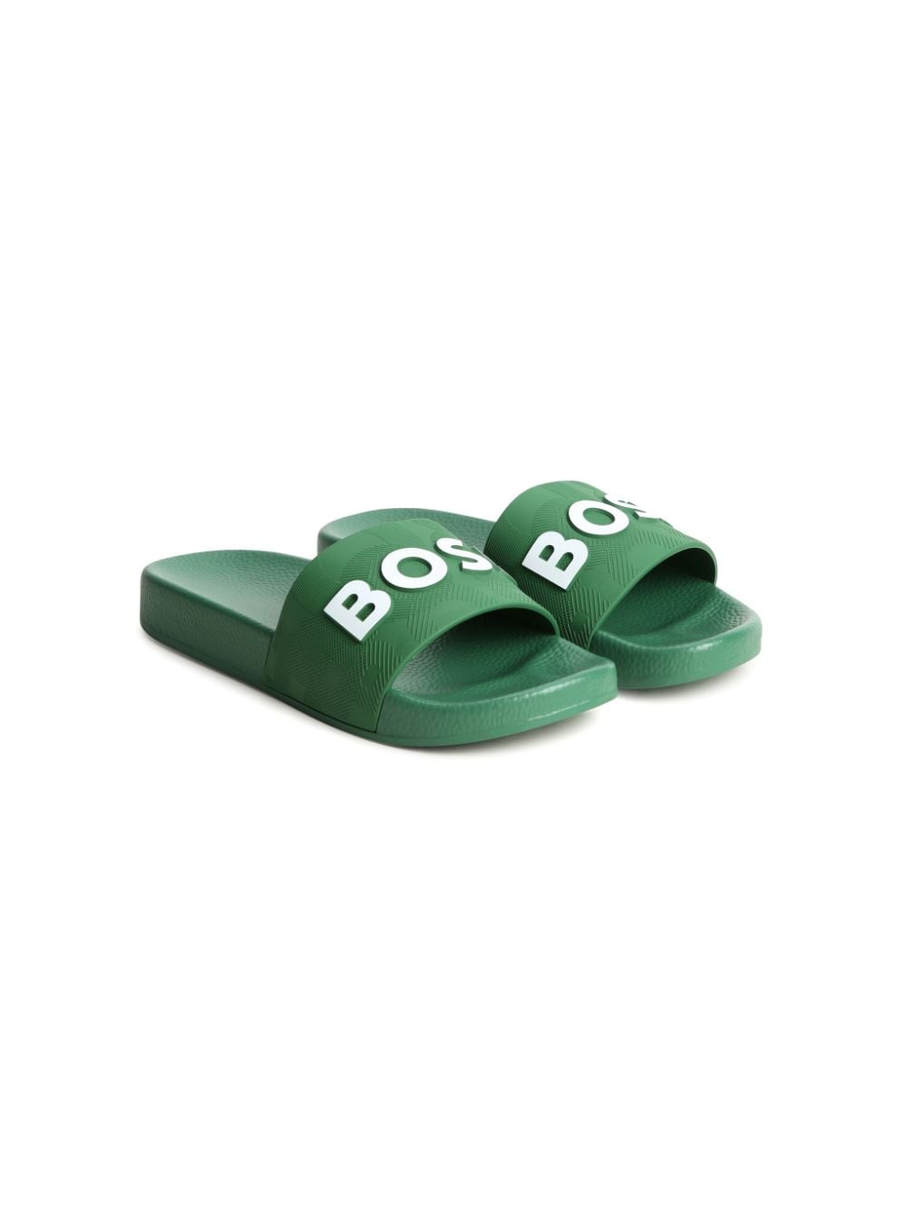 BOSS Kidswear logo-embossed slides - Green von BOSS Kidswear