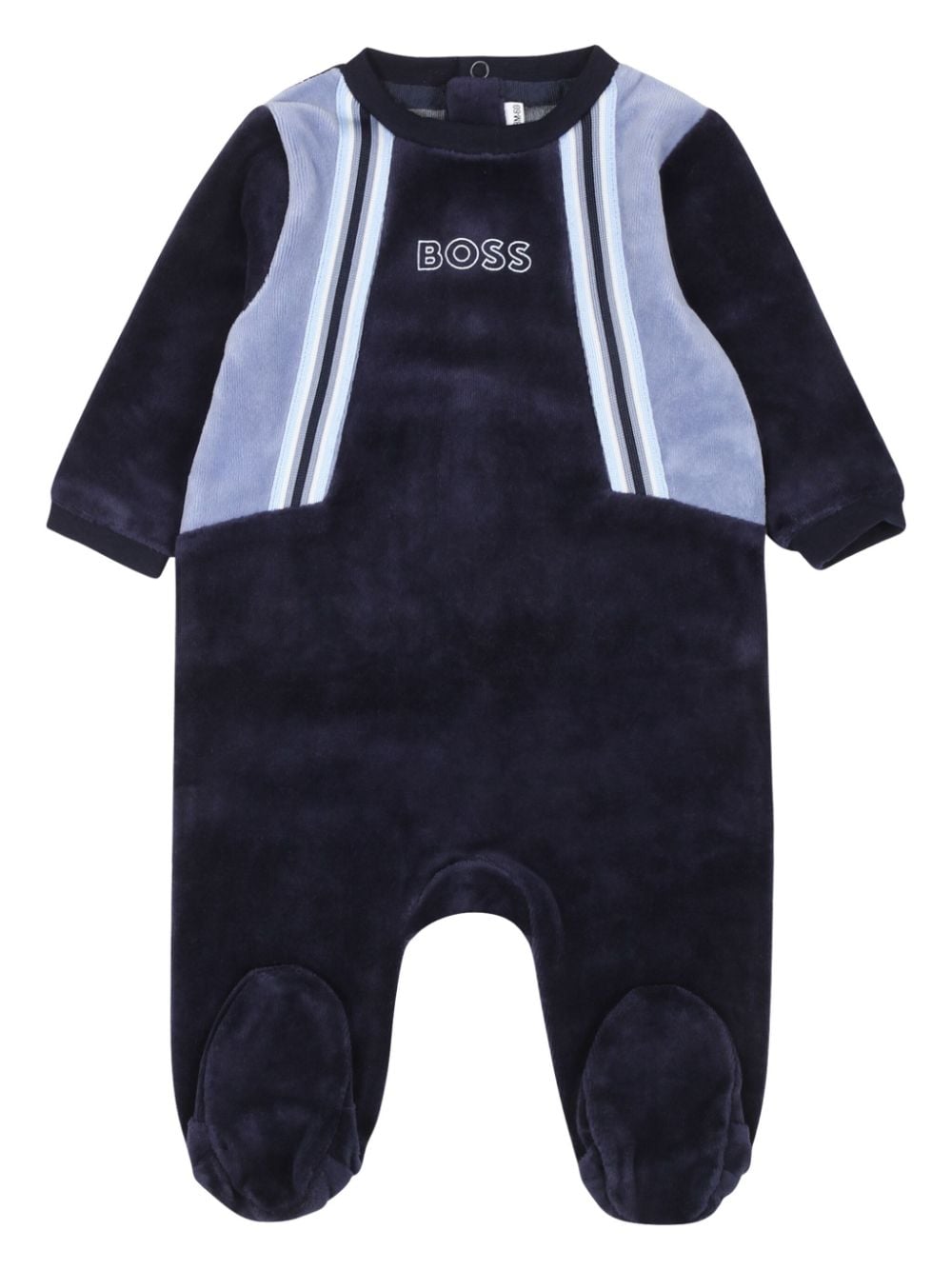 BOSS Kidswear logo-embroidered babygrow - Blue von BOSS Kidswear