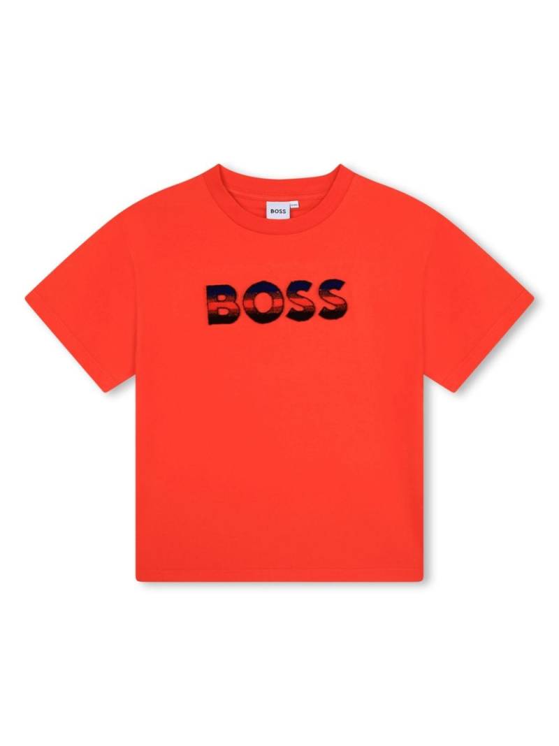 BOSS Kidswear logo-embroidered cotton T-shirt von BOSS Kidswear