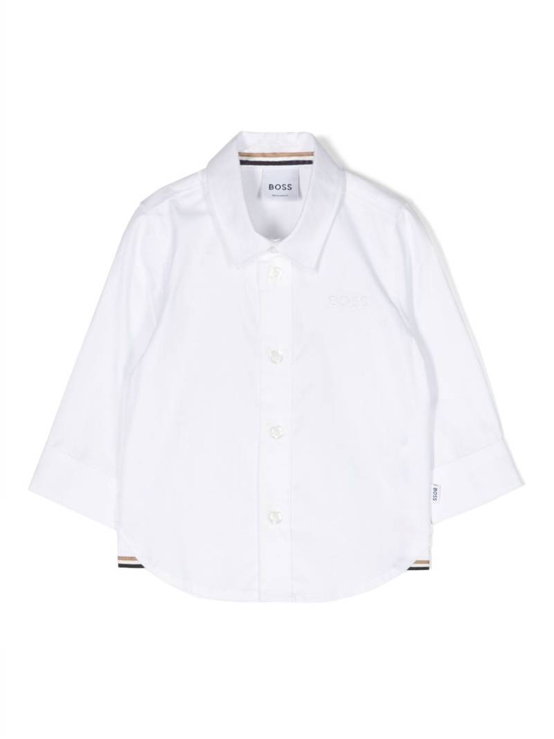 BOSS Kidswear logo-embroidered cotton shirt - White von BOSS Kidswear