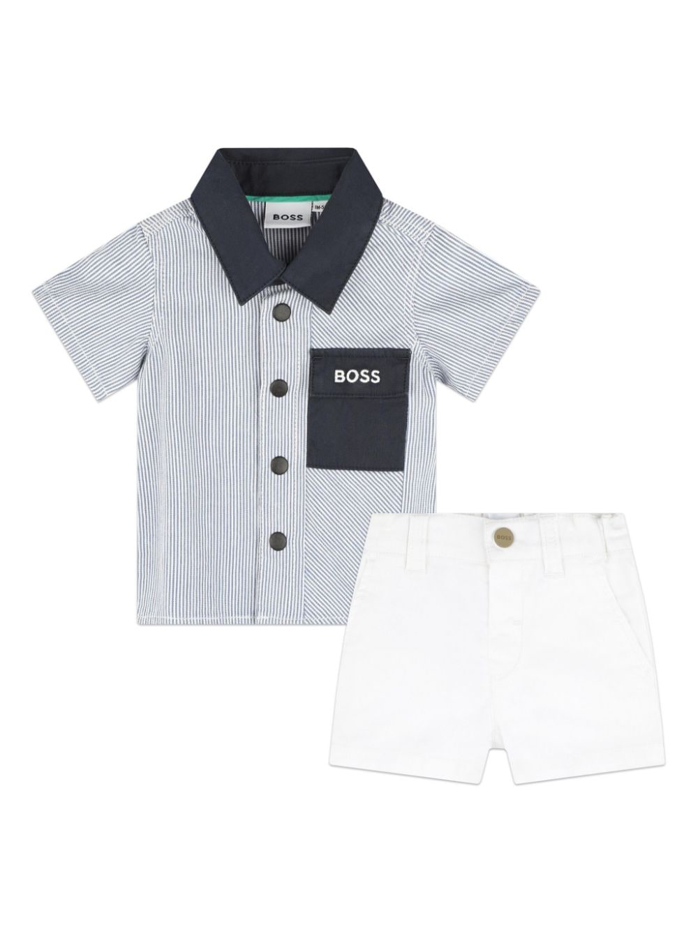 BOSS Kidswear logo-embroidered cotton short set - Blue von BOSS Kidswear