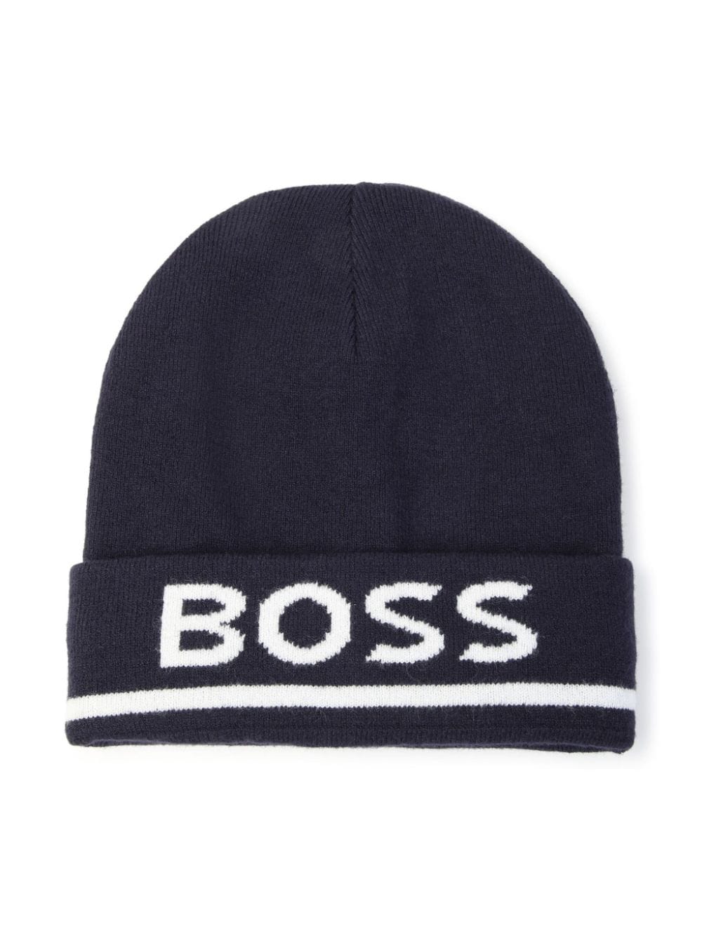 BOSS Kidswear logo-embroidered knitted beanie - Blue von BOSS Kidswear