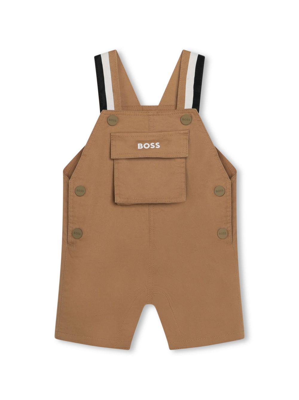 BOSS Kidswear logo-embroidered short dungarees - Brown von BOSS Kidswear