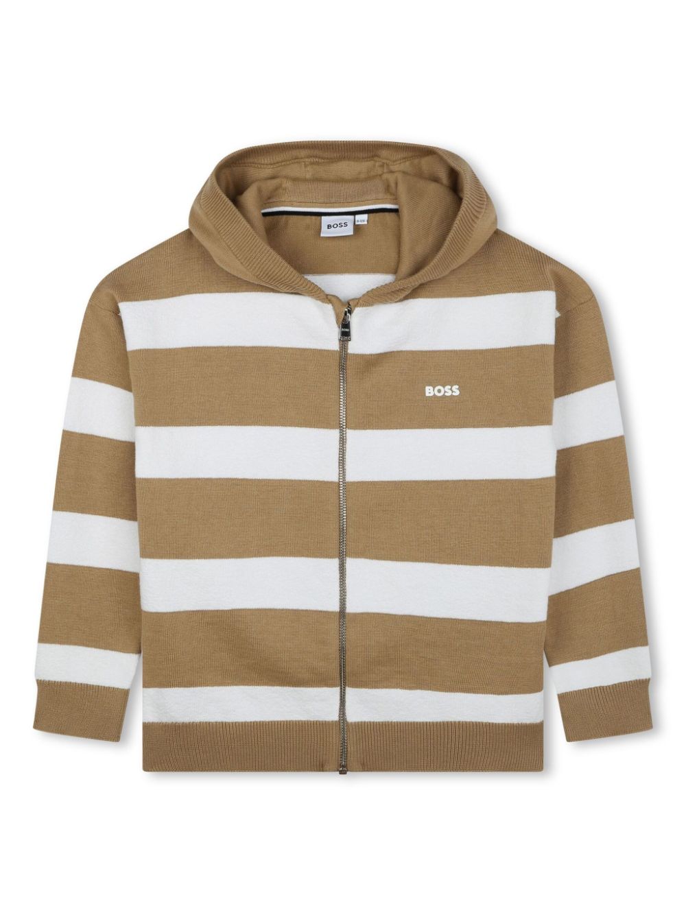 BOSS Kidswear logo-embroidered striped cardigan - Brown von BOSS Kidswear