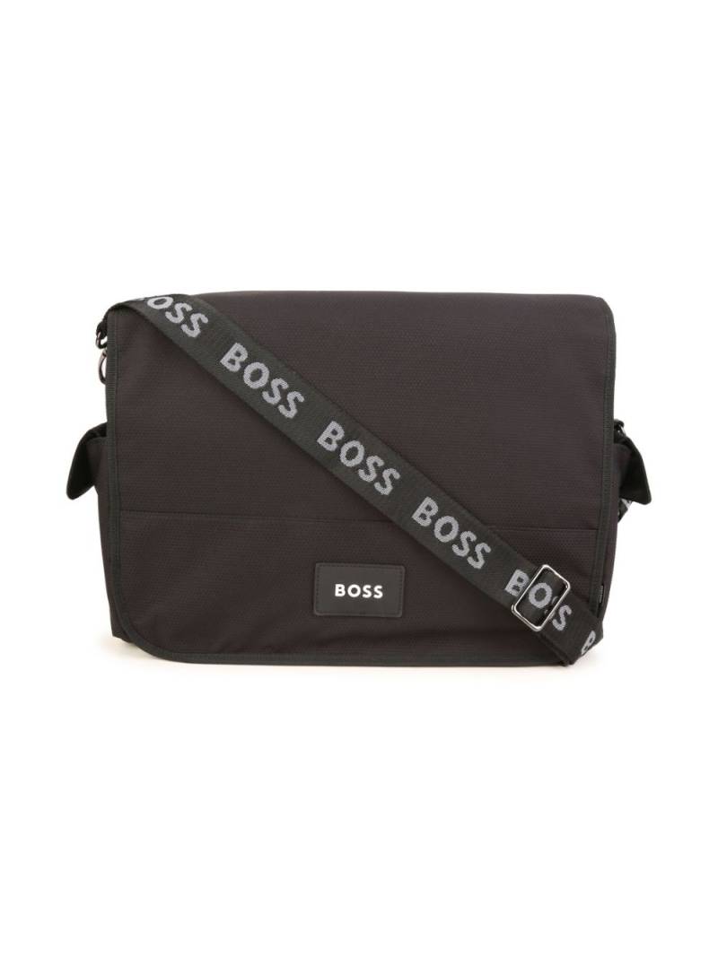 BOSS Kidswear logo-patch changing bag - Black von BOSS Kidswear