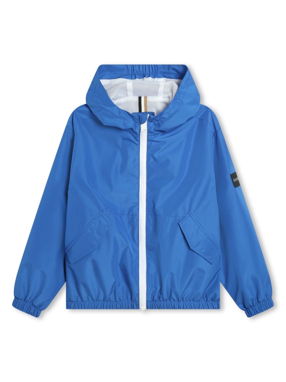BOSS Kidswear logo-patch hooded windbreaker - Blue von BOSS Kidswear
