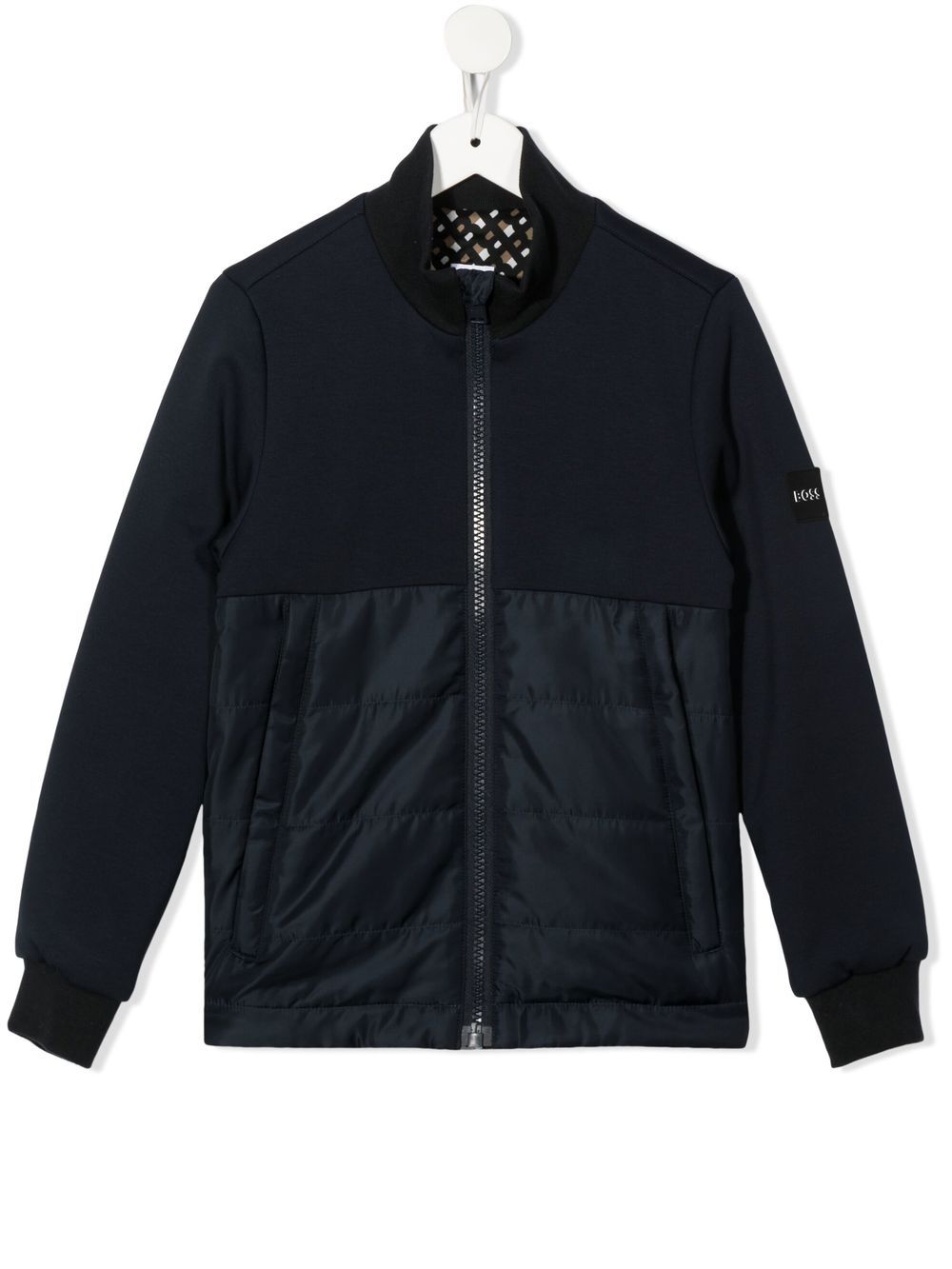 BOSS Kidswear logo-patch panelled jacket - Blue von BOSS Kidswear