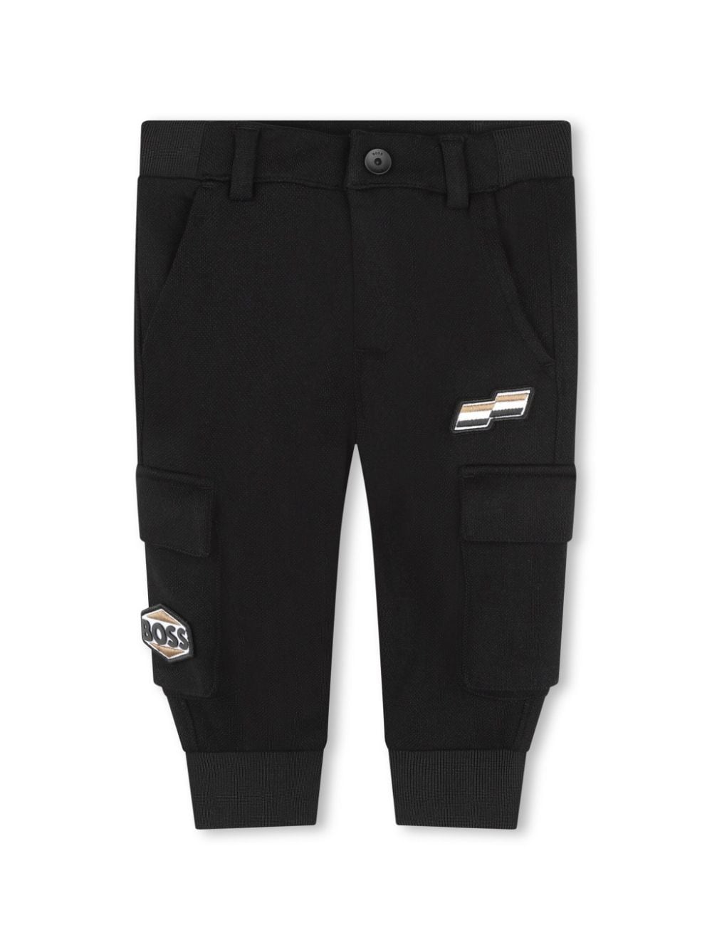 BOSS Kidswear logo-patch trousers - Black von BOSS Kidswear