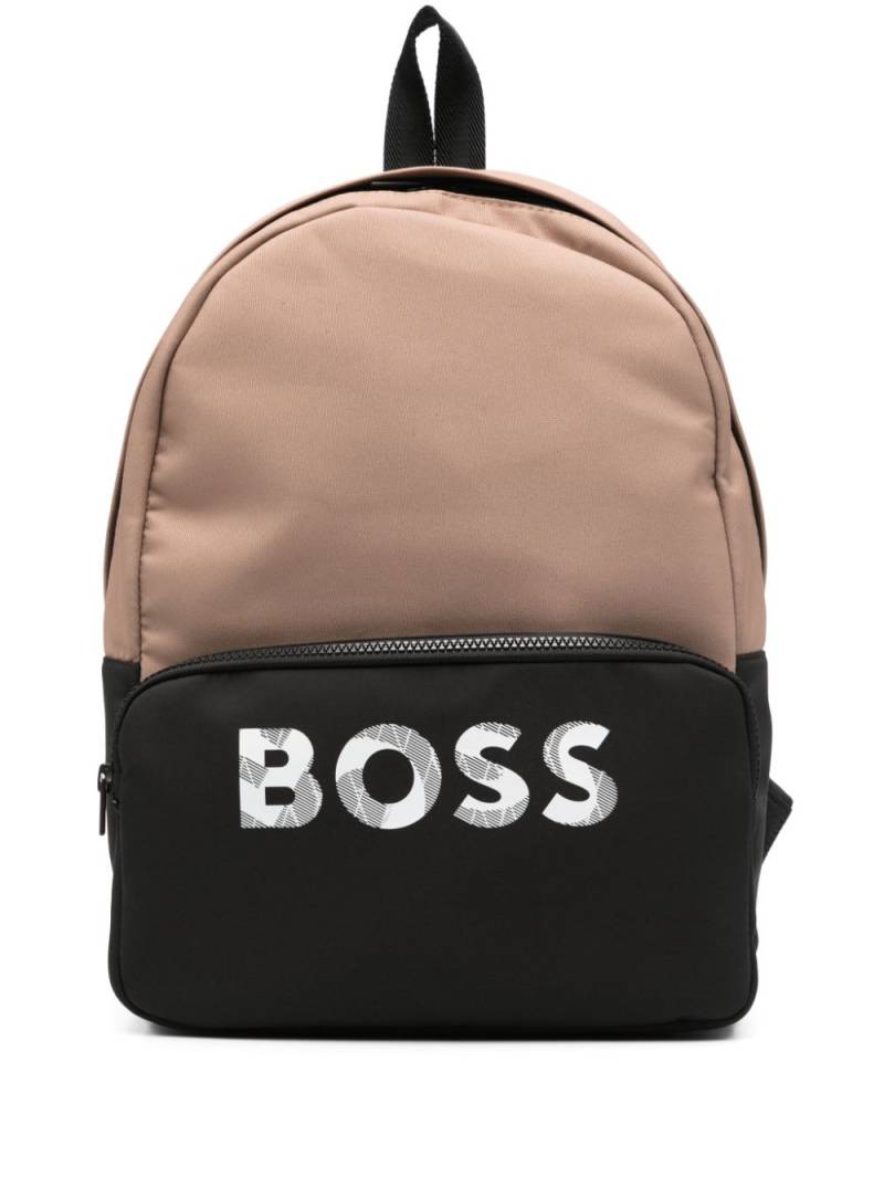 BOSS Kidswear logo-print canvas backpack - Neutrals von BOSS Kidswear