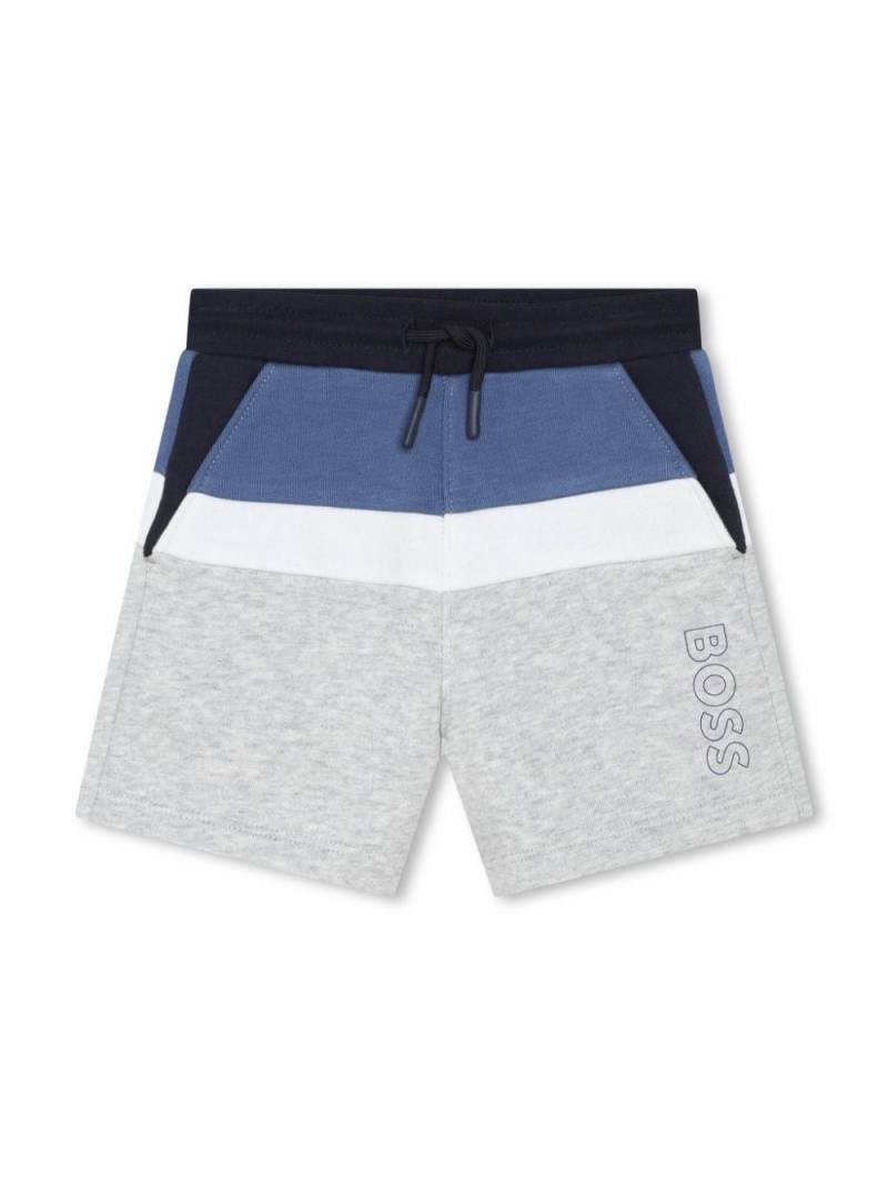 BOSS Kidswear logo-print colour-block shorts - Grey von BOSS Kidswear