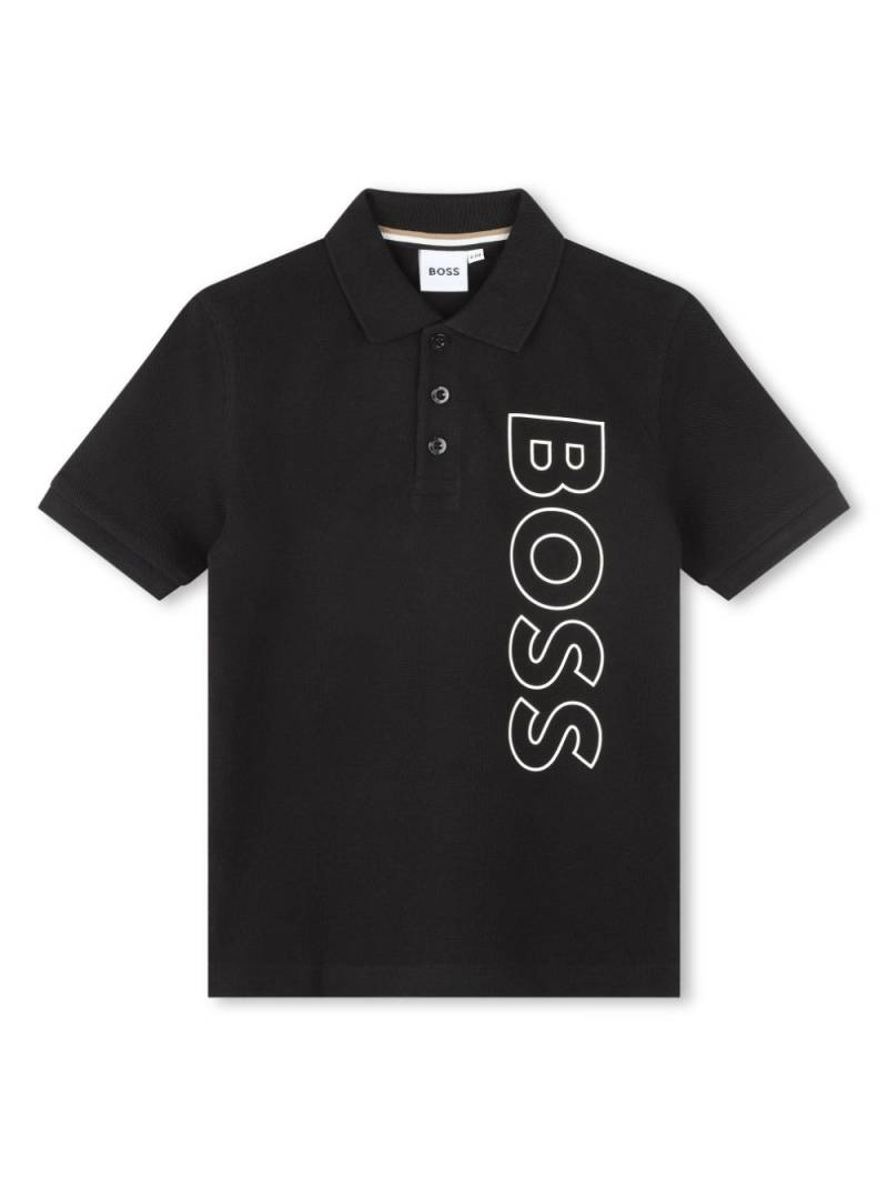 BOSS Kidswear logo-print piqué polo shirt - Black von BOSS Kidswear