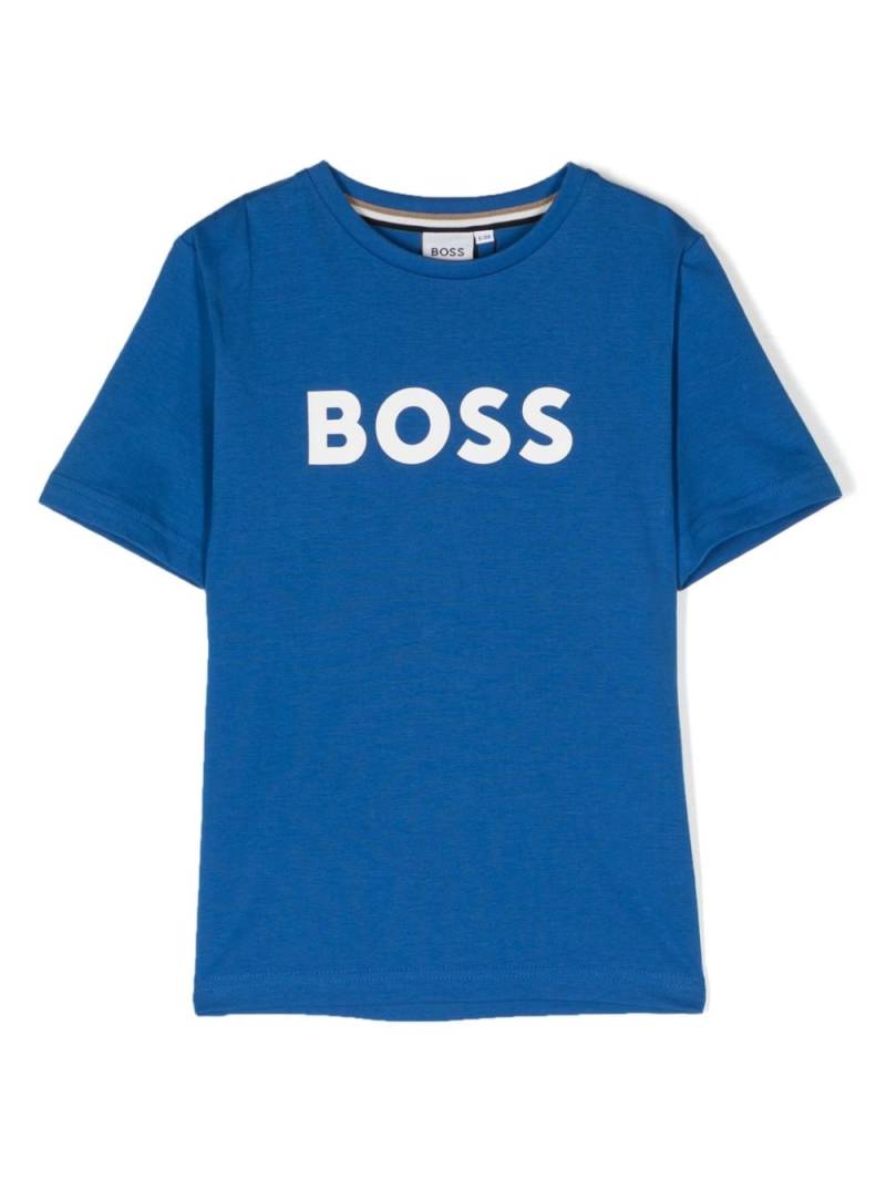 BOSS Kidswear logo-print cotton T-shirt - Blue von BOSS Kidswear