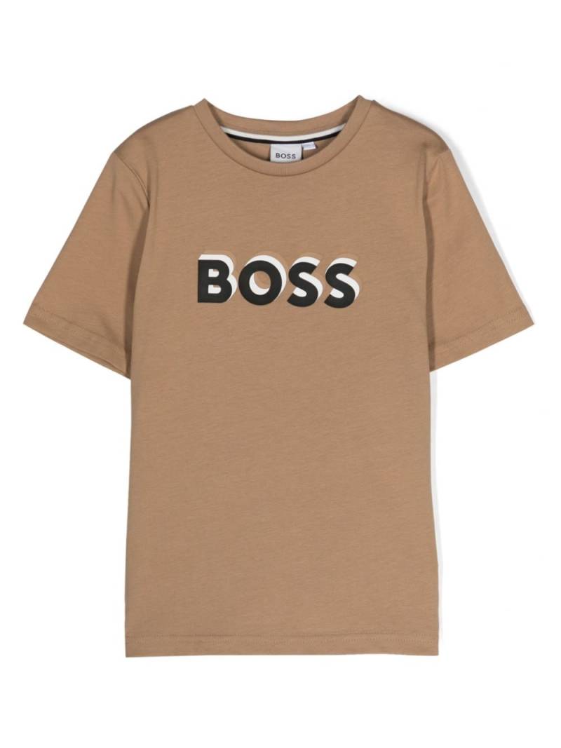 BOSS Kidswear logo-print cotton T-shirt - Neutrals von BOSS Kidswear