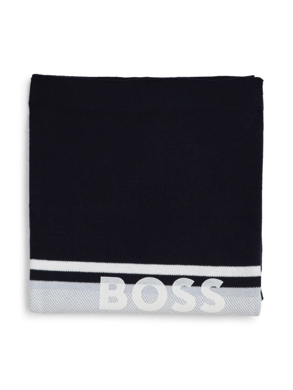 BOSS Kidswear logo-print cotton blanket - Blue von BOSS Kidswear