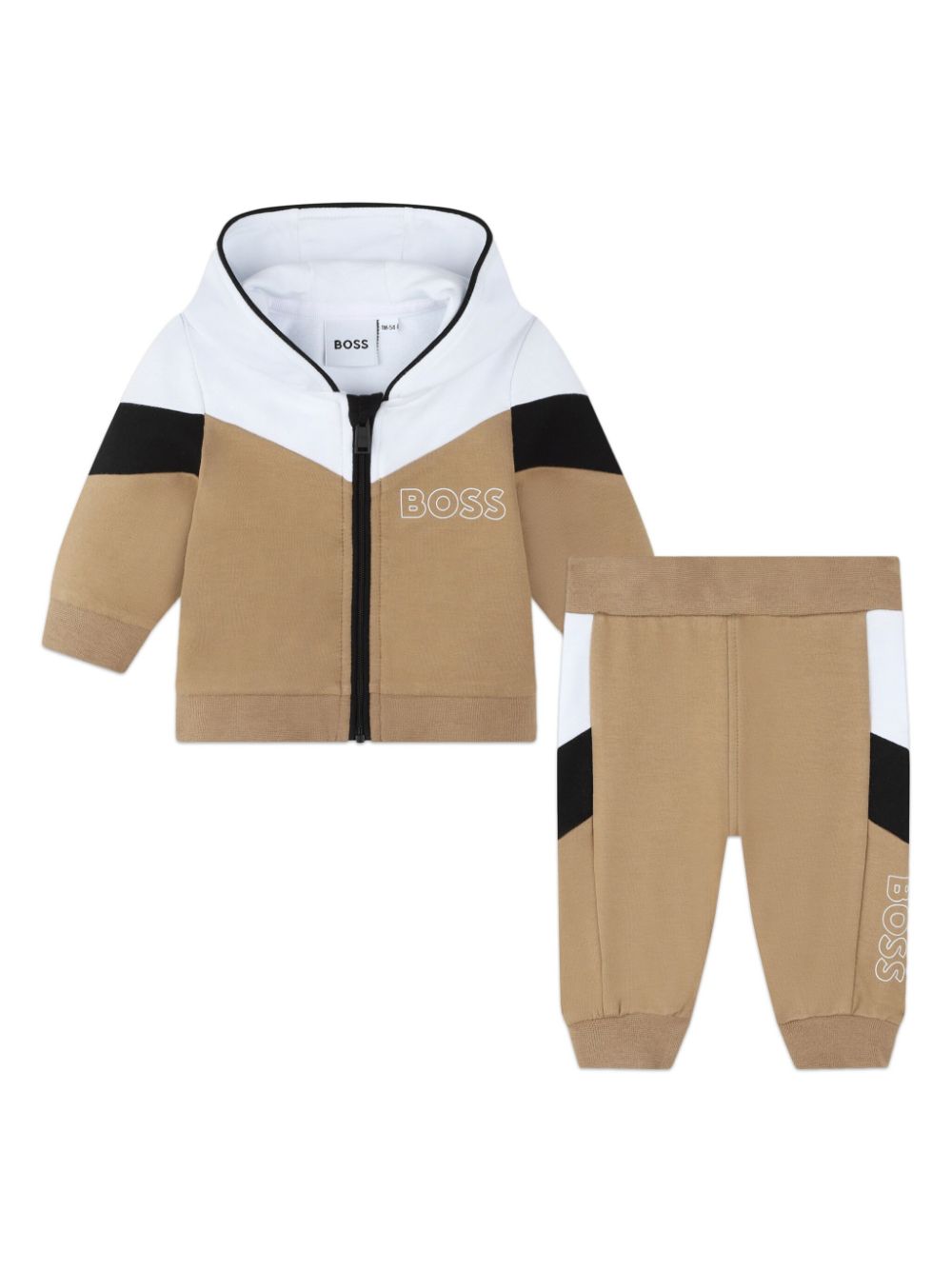 BOSS Kidswear logo-print cotton-blend tracksuit - Neutrals von BOSS Kidswear