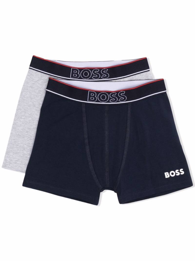 BOSS Kidswear logo-print cotton boxers set - Blue von BOSS Kidswear