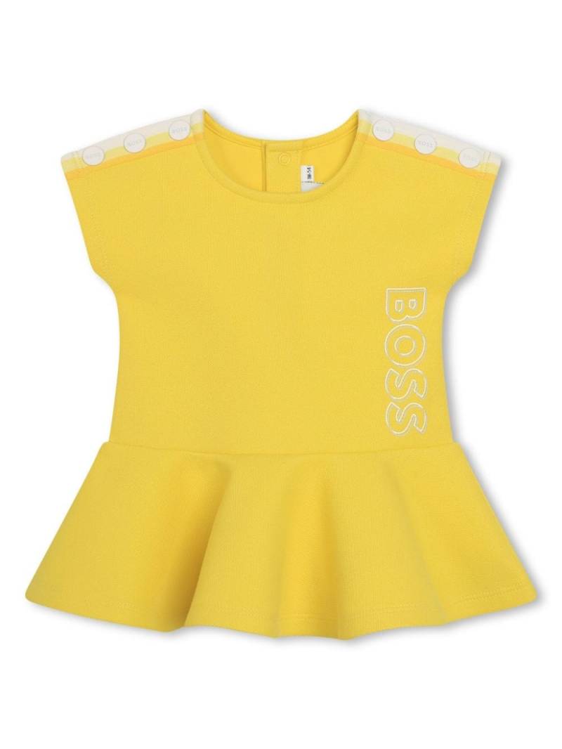 BOSS Kidswear logo-print cotton dress - Yellow von BOSS Kidswear